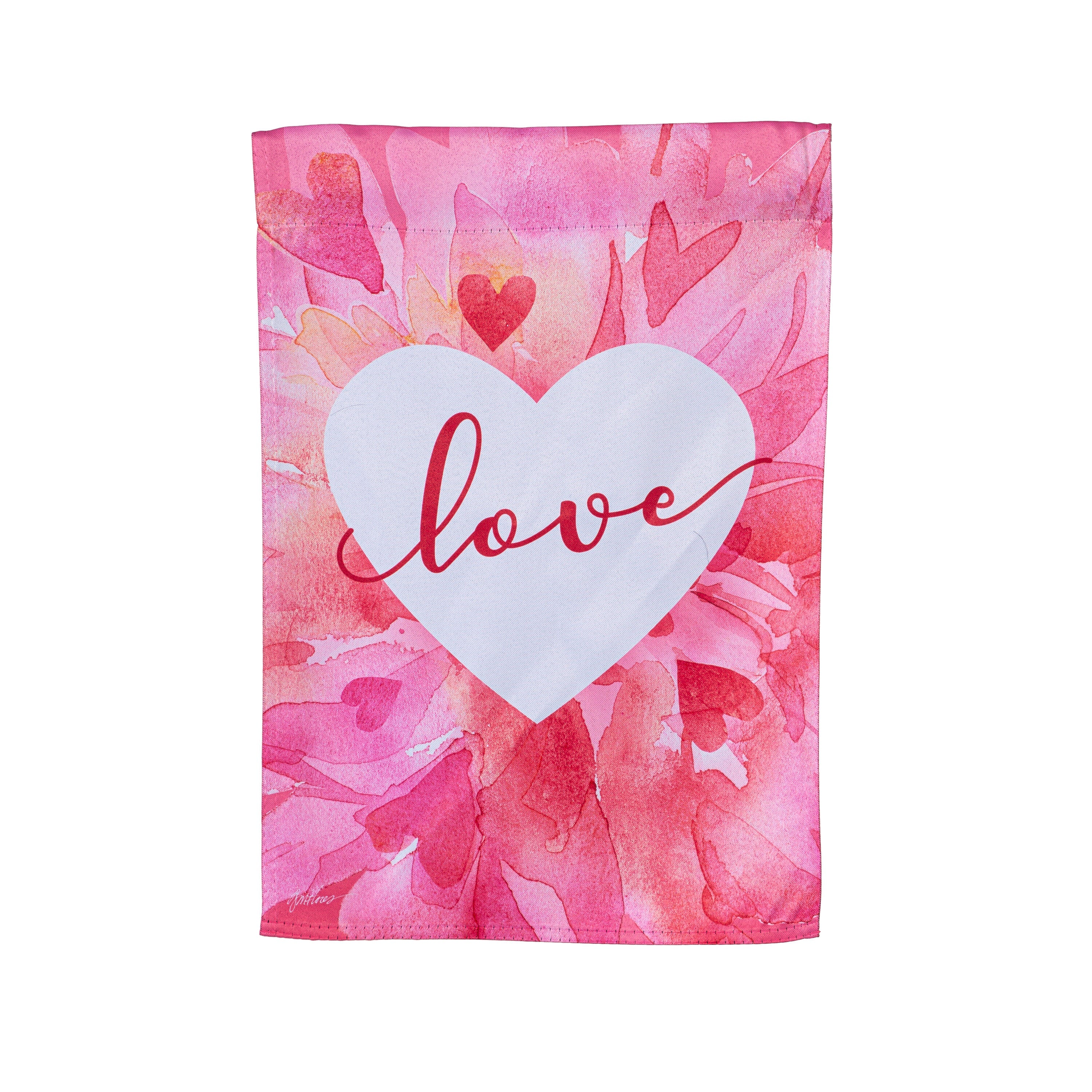 Petal Heart Valentine's Day Suede Garden Flag - Sports Gifts, Sports Memorabilia, Sports Collectibles, Fan Shop