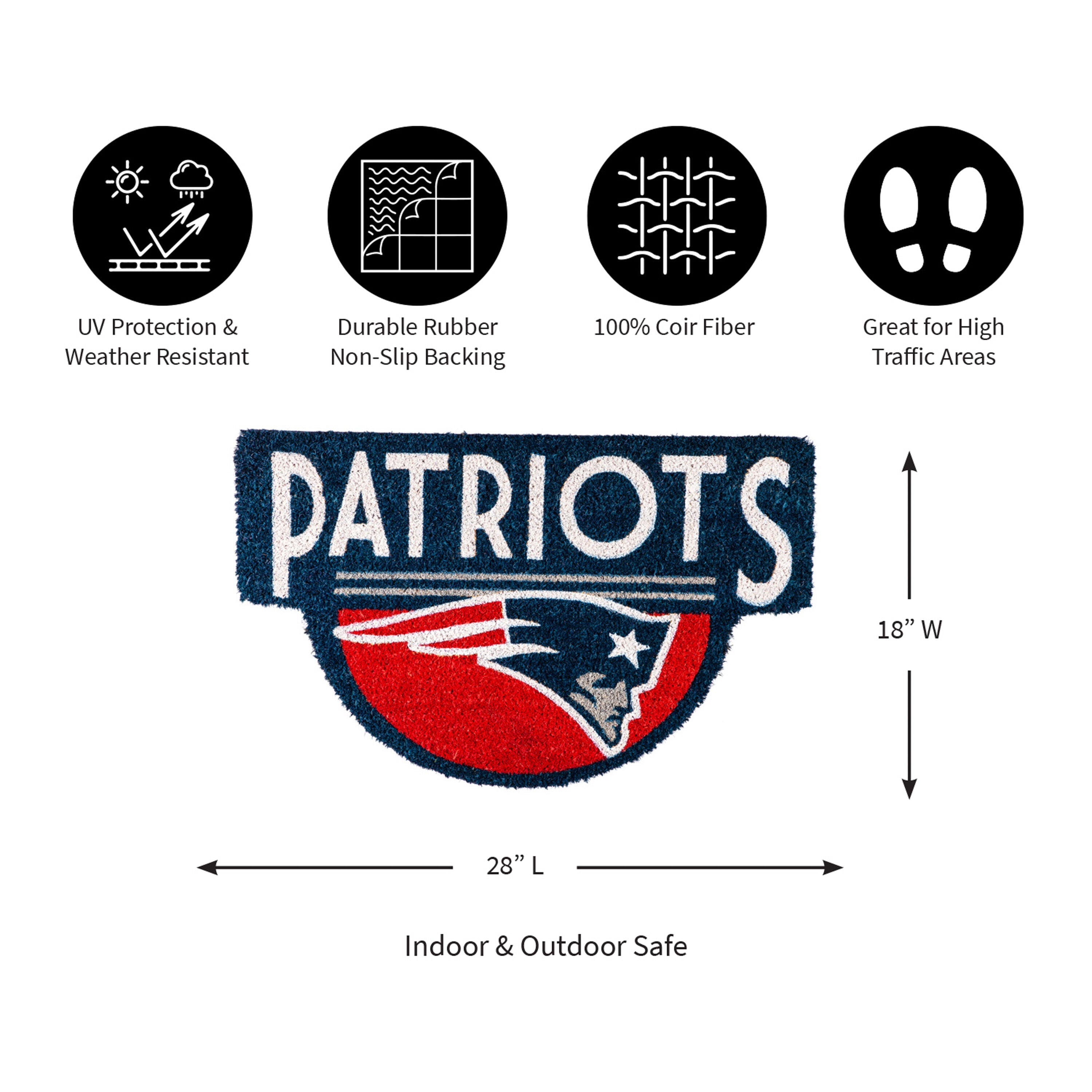 NFL Shaped Coir Door Mat, Patriots - Sports Gifts, Sports Memorabilia, Sports Collectibles, Fan Shop