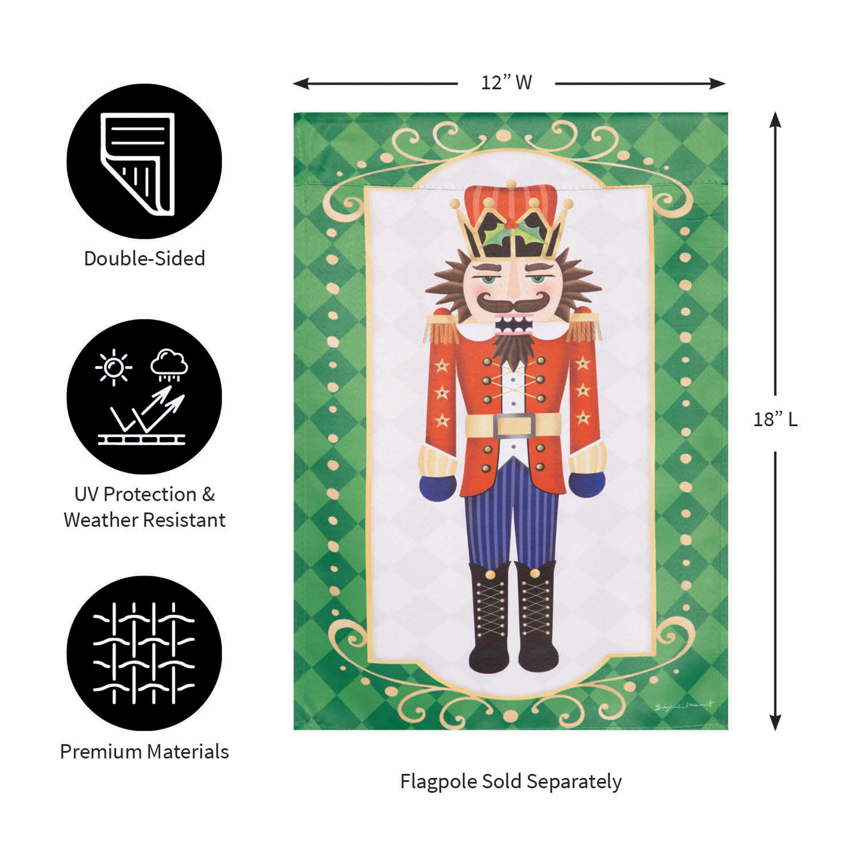 Trio Nutcracker Reversible Suede Garden Flag