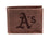 Oakland A's Bi-Fold Wallet Brown 100% Genuine Leather - Sports Gifts, Sports Memorabilia, Sports Collectibles, Fan Shop