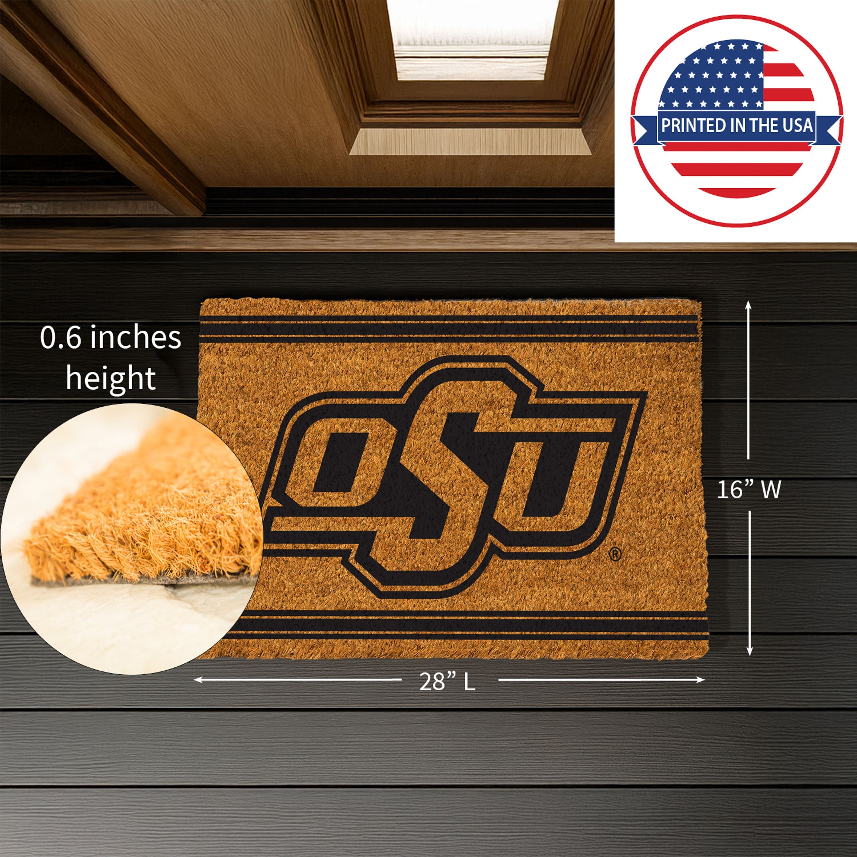 Oklahoma State University, Coir Mat 1C - Sports Gifts, Sports Memorabilia, Sports Collectibles, Fan Shop
