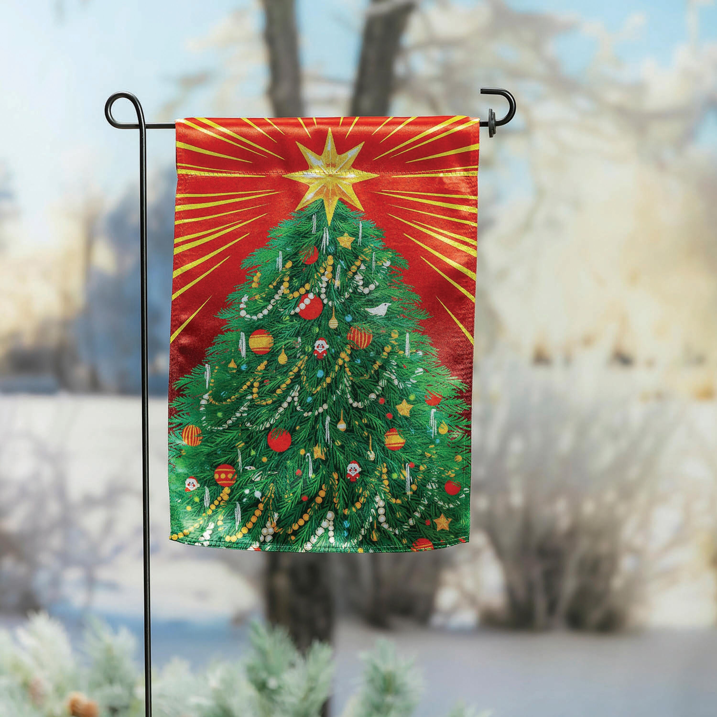 Classic Christmas Tree Lustre Garden Flag