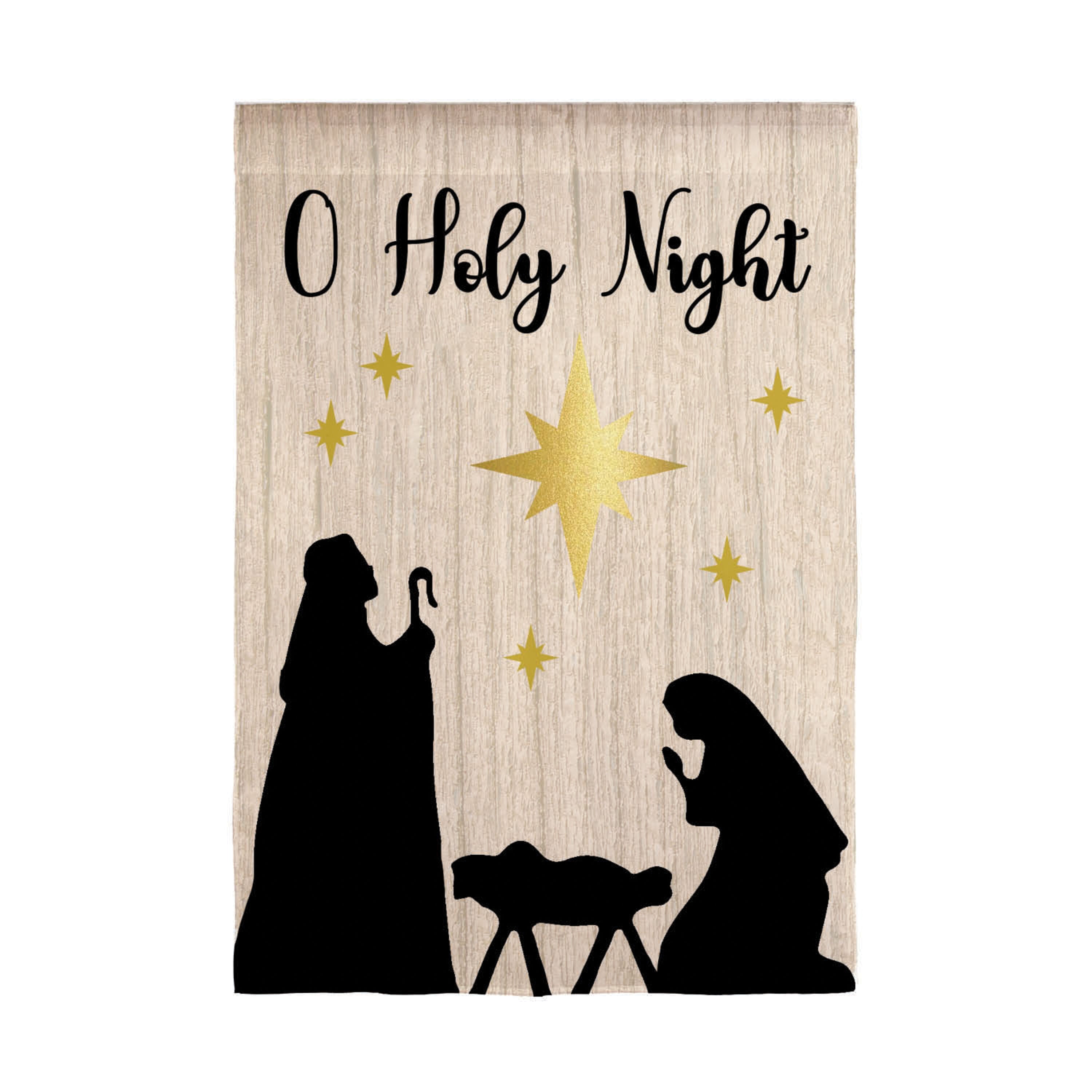 Nativity Silhouette Burlap Garden Flag - Sports Gifts, Sports Memorabilia, Sports Collectibles, Fan Shop