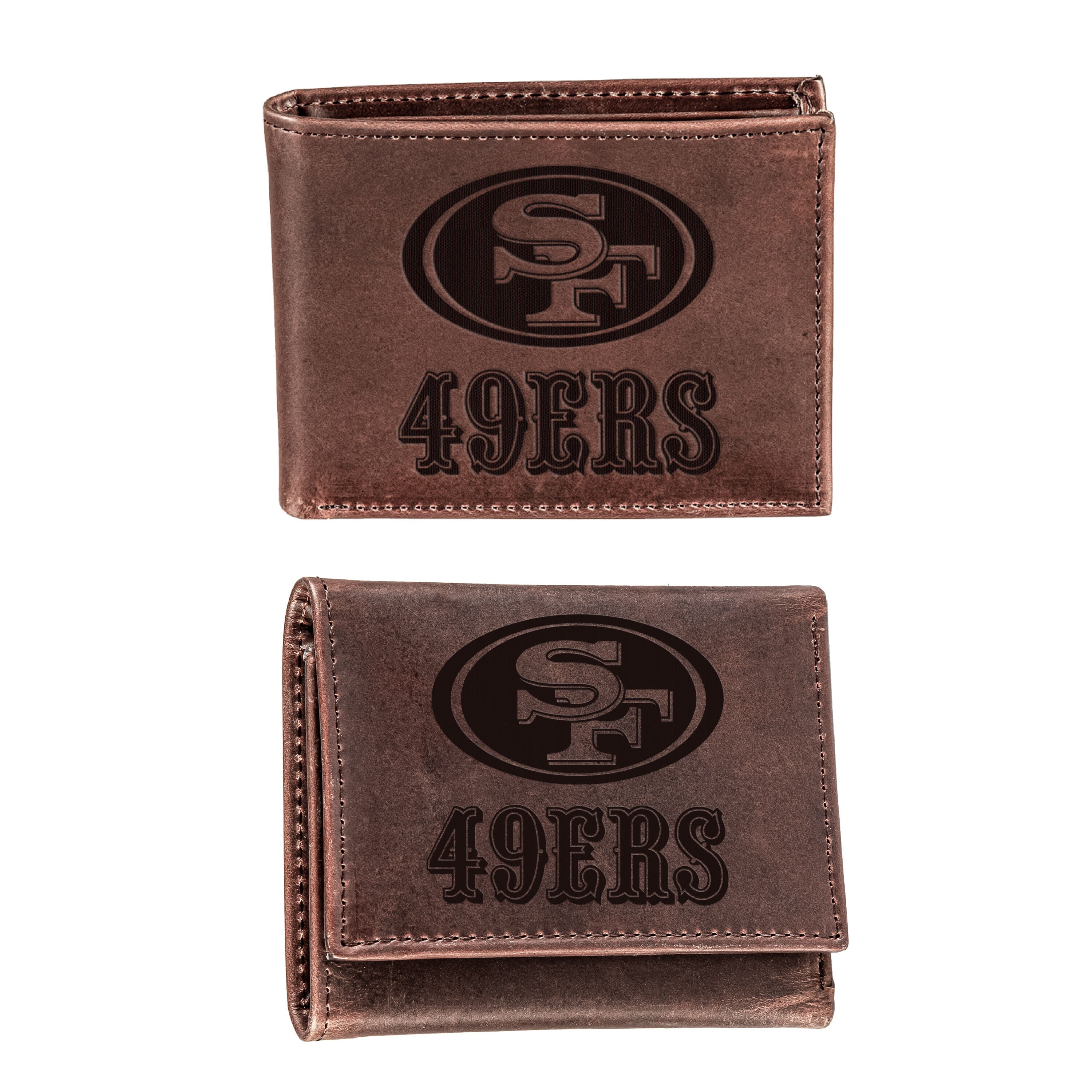San Francisco 49ers, Bi-Fold and Tri-Fold Wallet Gift Set, Brown - Sports Gifts, Sports Memorabilia, Sports Collectibles, Fan Shop