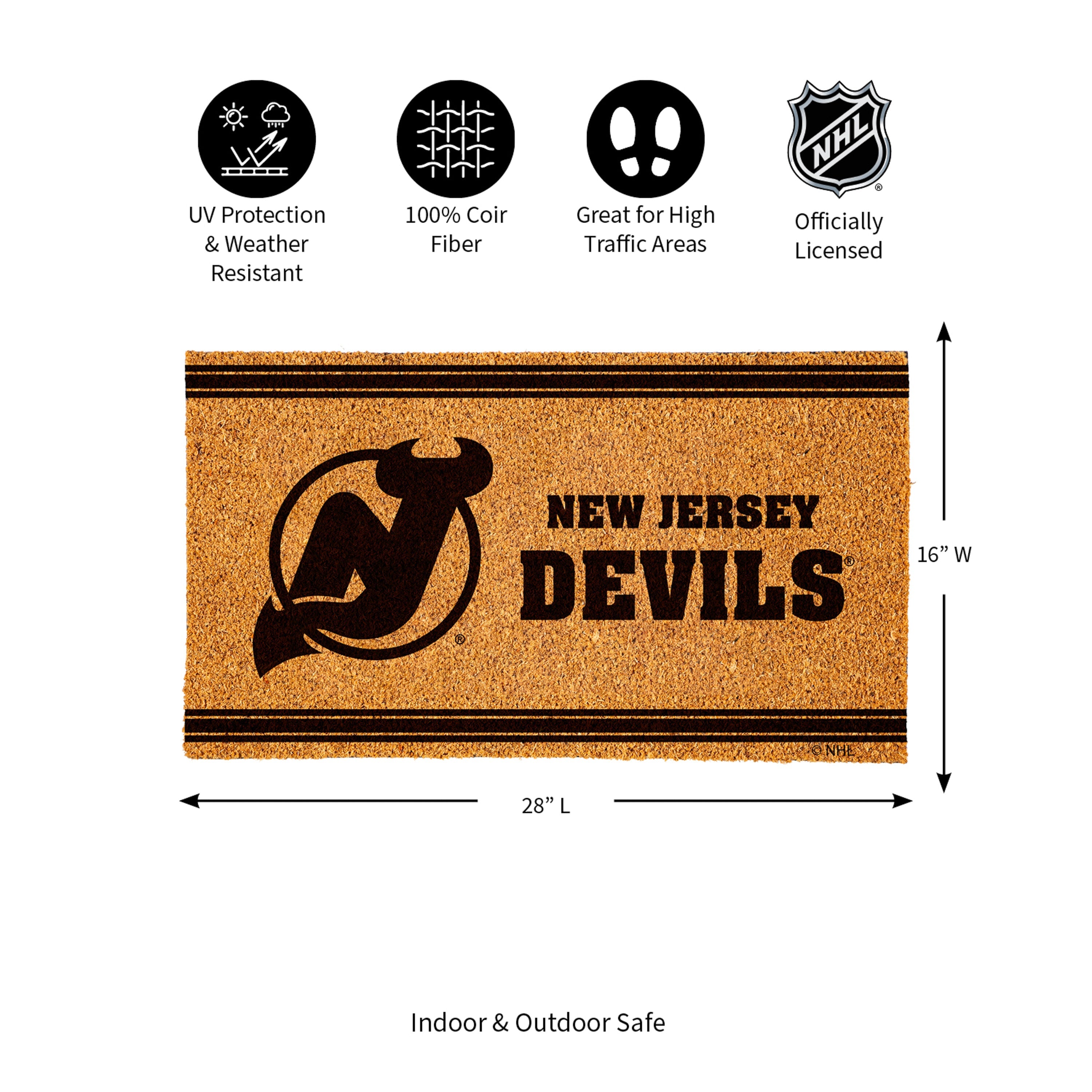New Jersey Devils, Coir Mat 1C - Sports Gifts, Sports Memorabilia, Sports Collectibles, Fan Shop