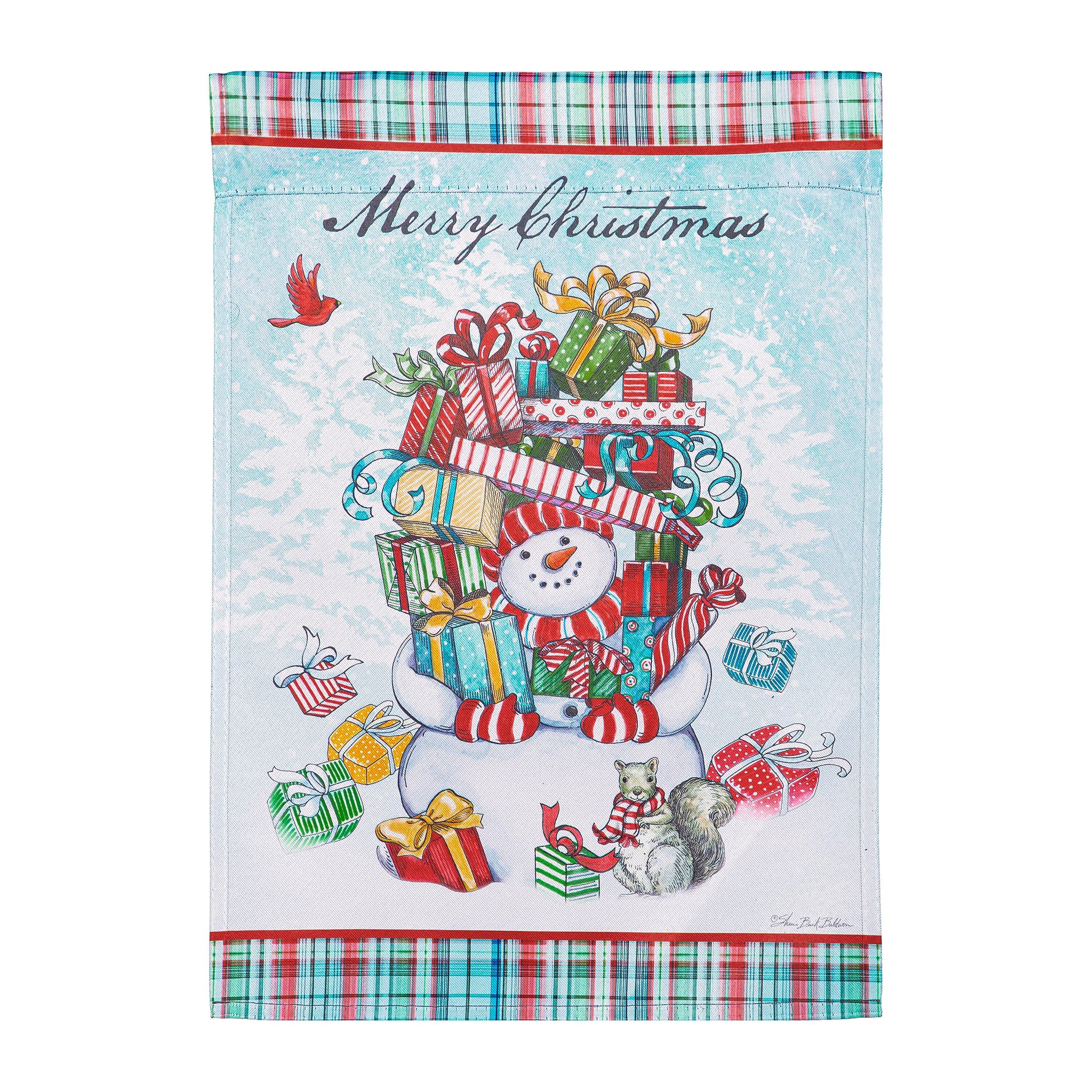 Snowman Holiday Reversible Suede Garden Flag