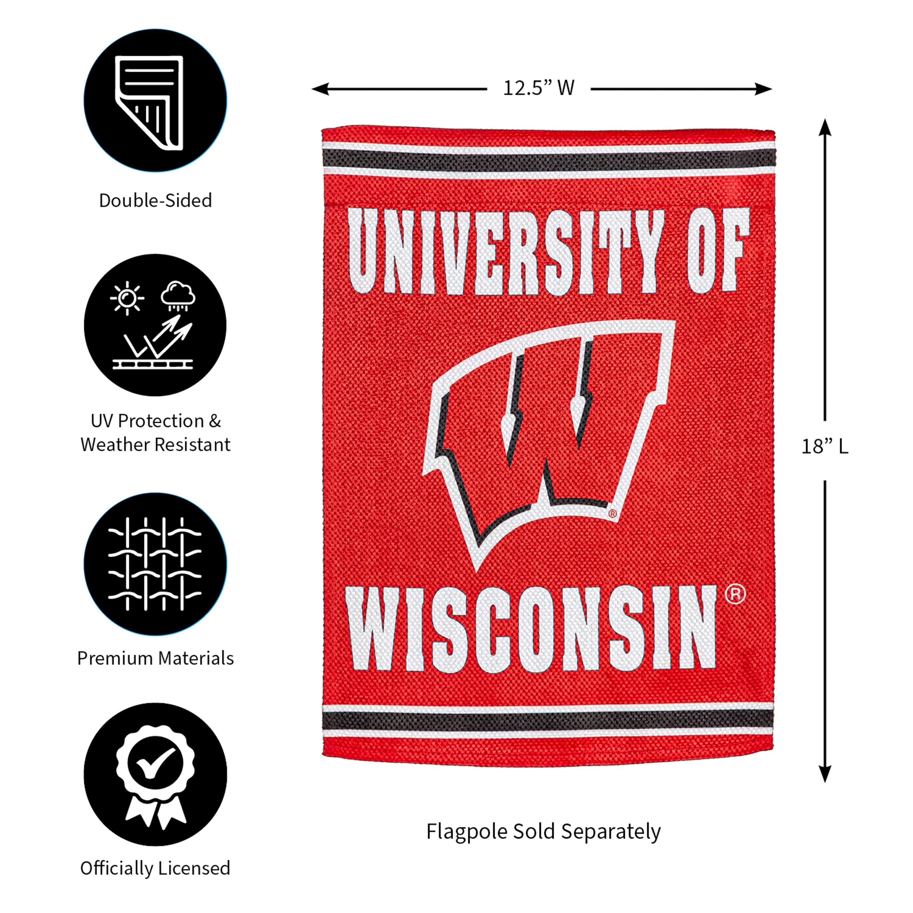 Embossed Suede Flag, GDN Size, University of Wisconsin-Madison - Sports Gifts, Sports Memorabilia, Sports Collectibles, Fan Shop