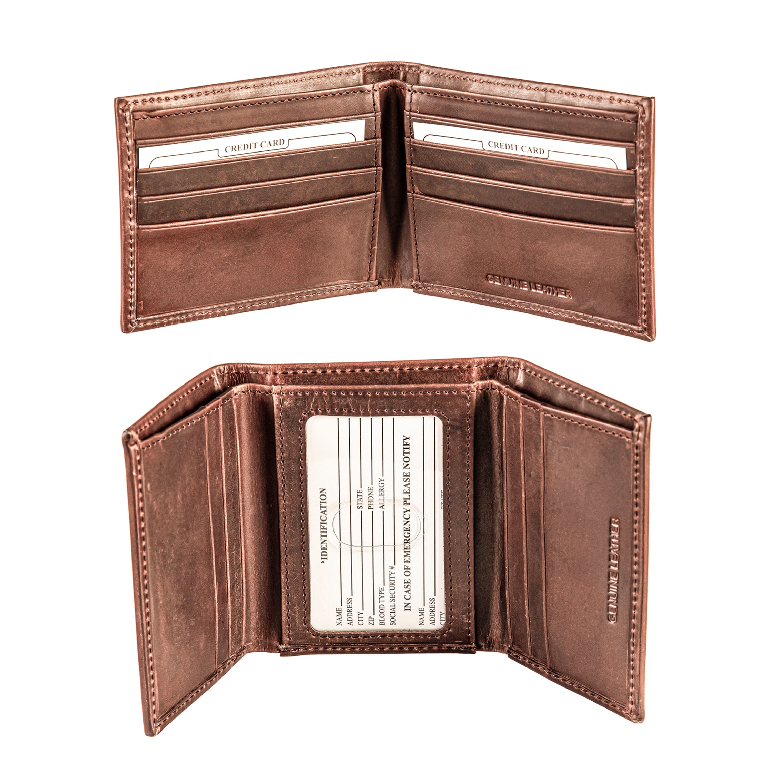 Michigan State, Tri-Fold Wallet, Brown, CH, 100% Genuine Leather - Sports Gifts, Sports Memorabilia, Sports Collectibles, Fan Shop