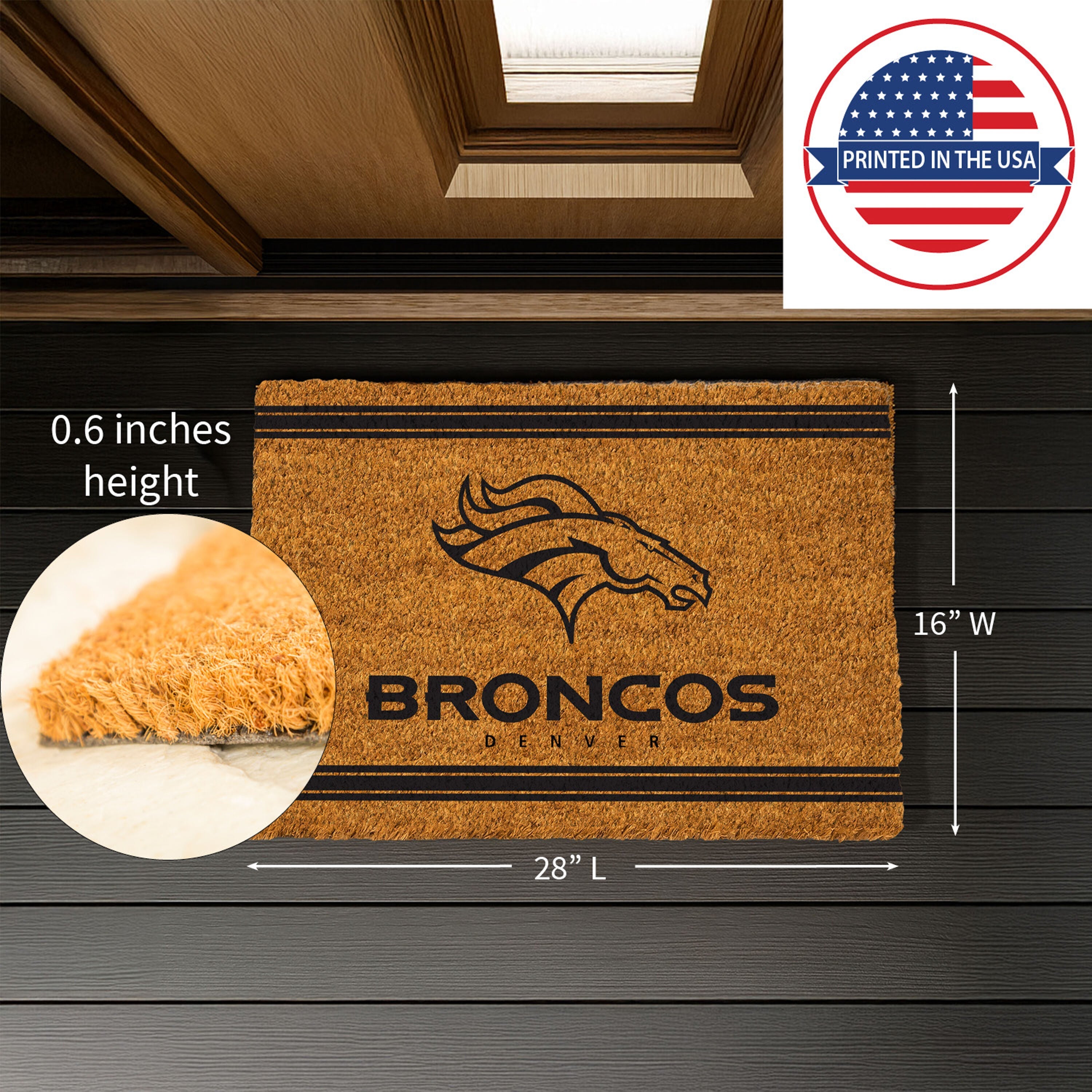 Denver Broncos, Coir Mat 1C - Sports Gifts, Sports Memorabilia, Sports Collectibles, Fan Shop