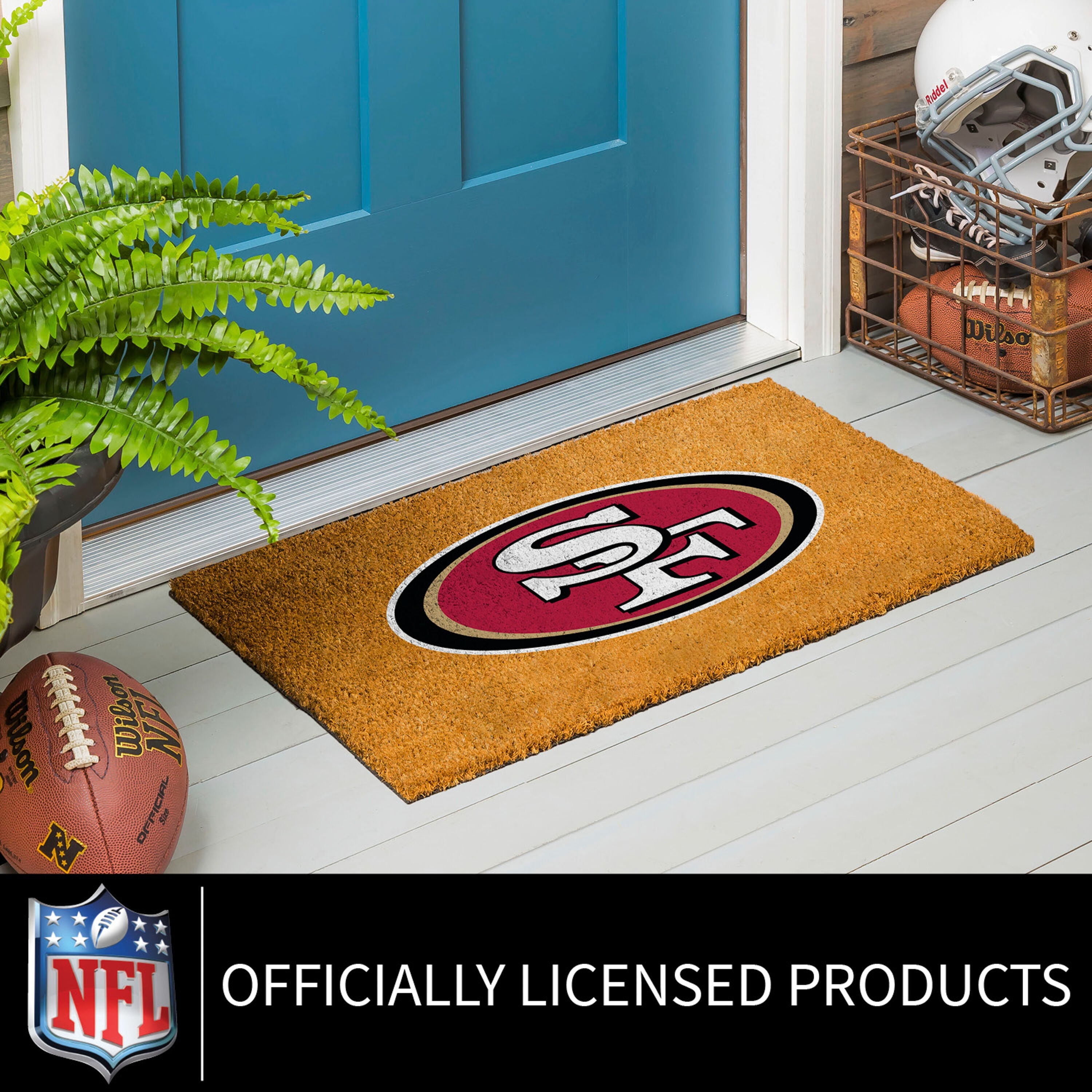 Coir Mat, 16"x28", San Francisco 49ers - Sports Gifts, Sports Memorabilia, Sports Collectibles, Fan Shop