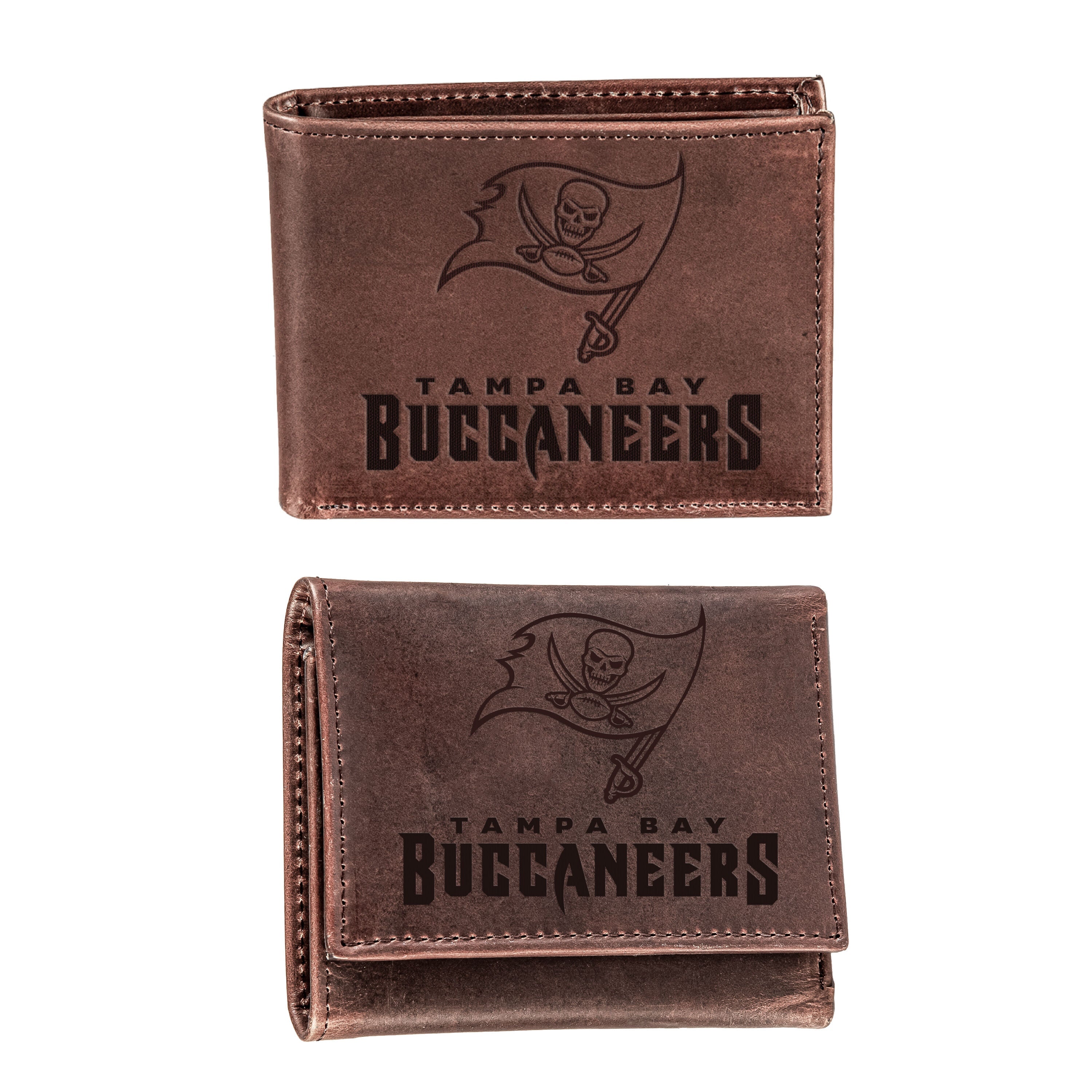 Tampa Bay Buccaneers, Bi-Fold and Tri-Fold Wallet Gift Set, Brown - Sports Gifts, Sports Memorabilia, Sports Collectibles, Fan Shop