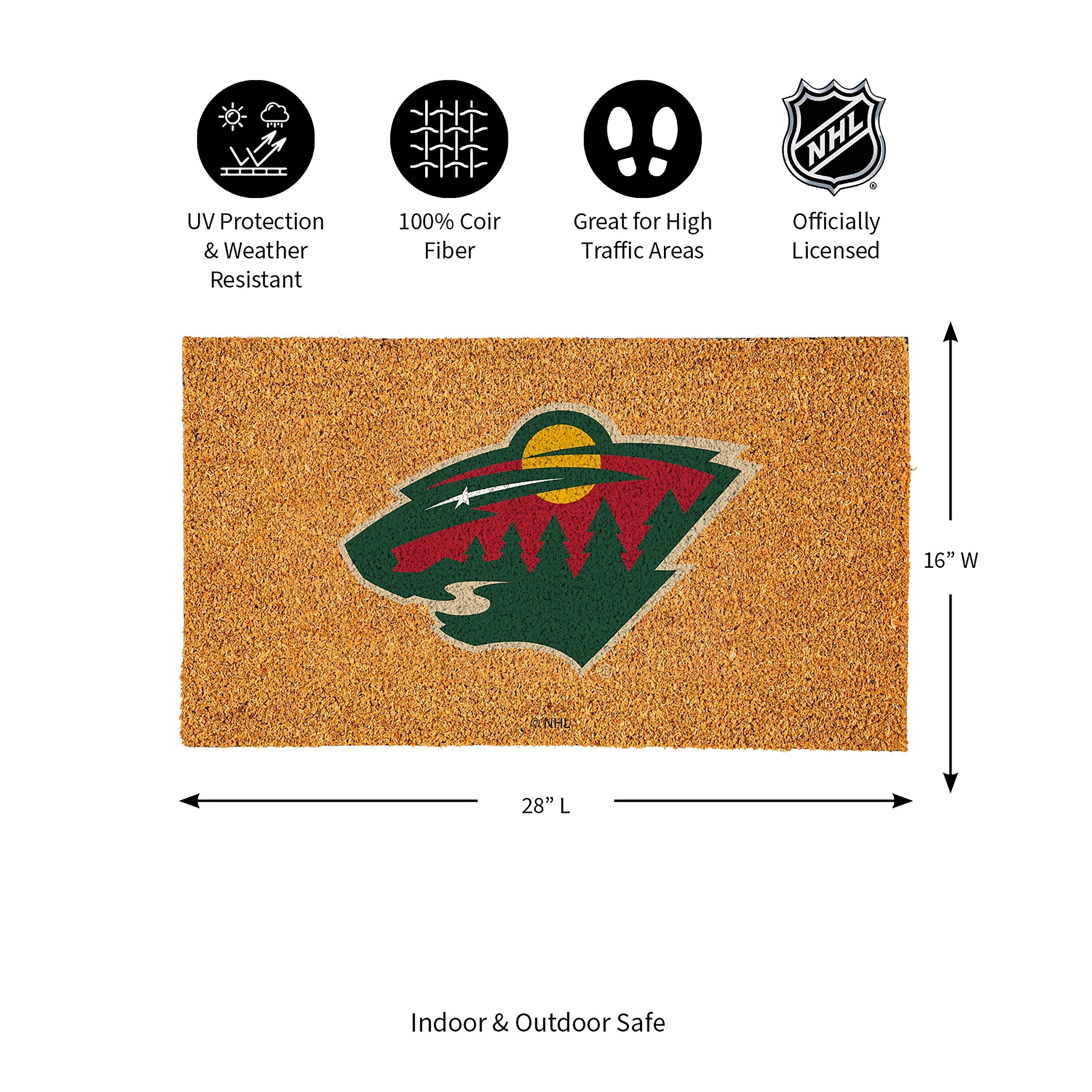 Coir Mat, 16"x28", Minnesota Wild