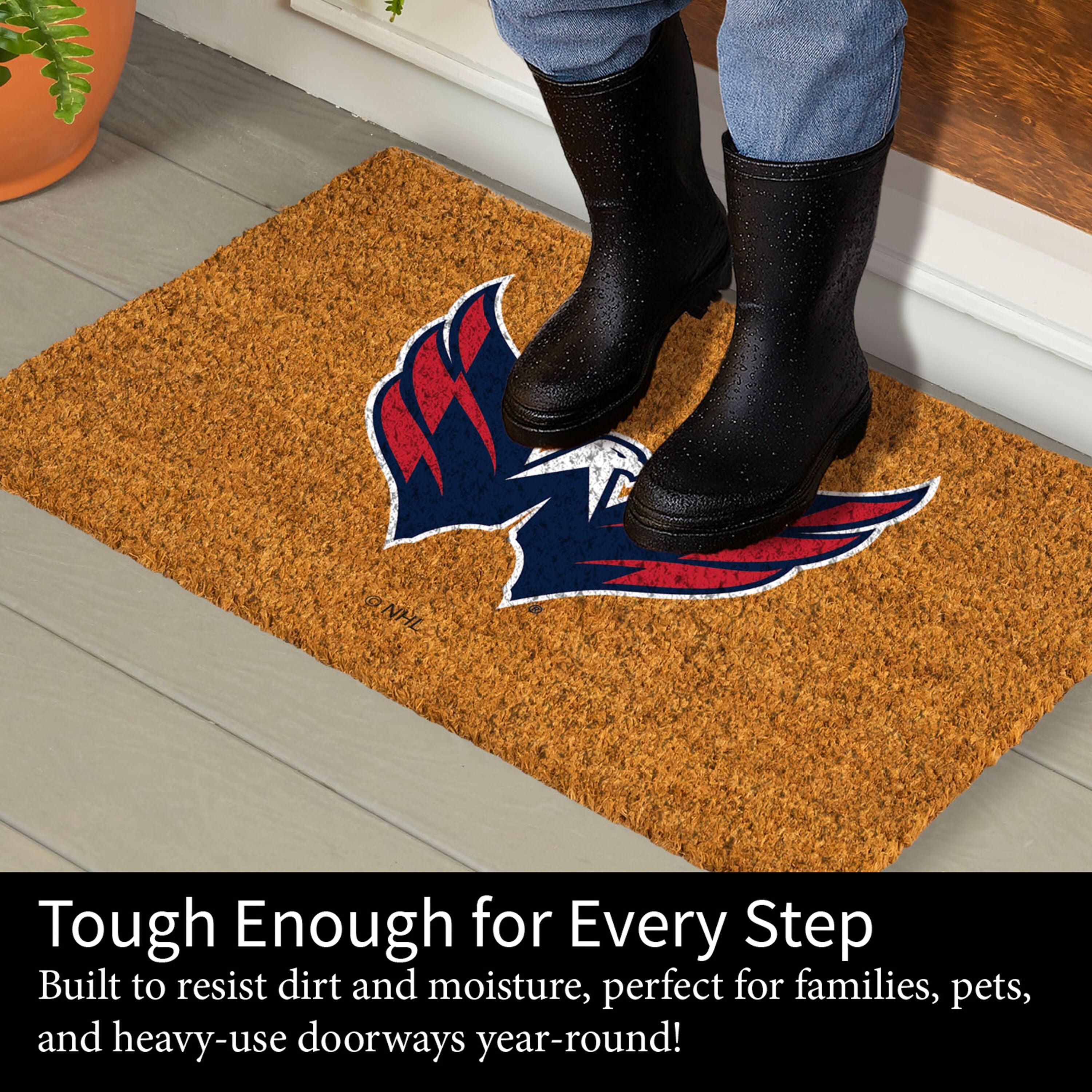 Coir Mat, 16"x28", Washington Capitals - Sports Gifts, Sports Memorabilia, Sports Collectibles, Fan Shop