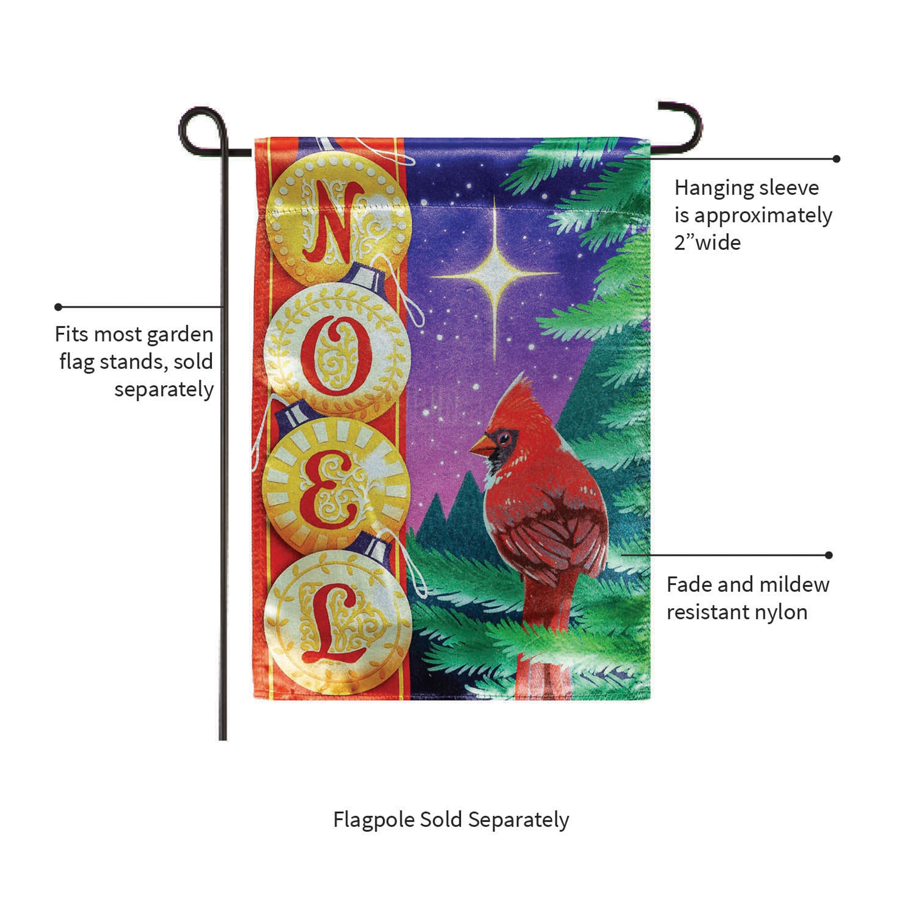 Noel Cardinal Lustre Garden Flag - Sports Gifts, Sports Memorabilia, Sports Collectibles, Fan Shop