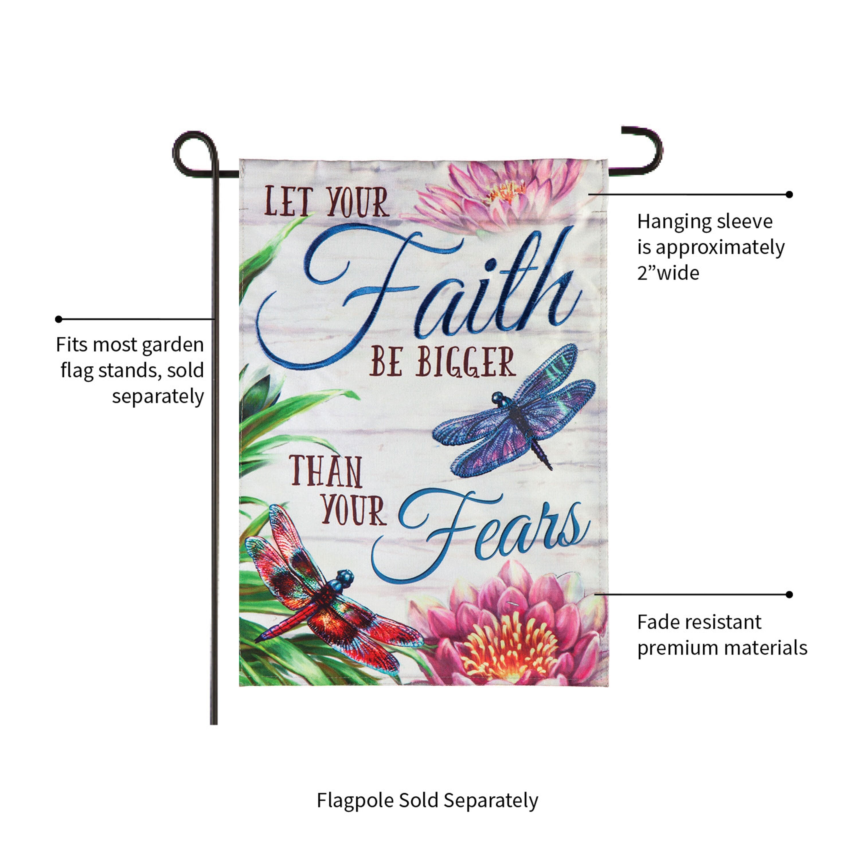 Faith be Bigger than Fear Garden Linen Flag - Sports Gifts, Sports Memorabilia, Sports Collectibles, Fan Shop