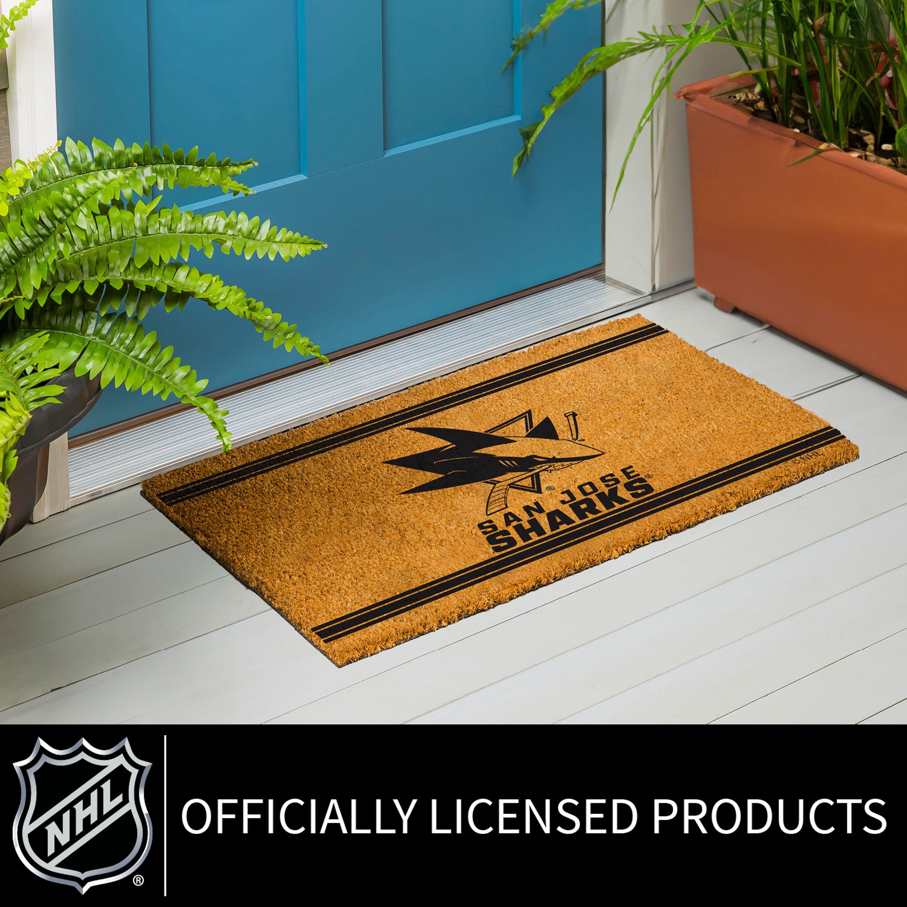 San Jose Sharks, Coir Mat 1C - Sports Gifts, Sports Memorabilia, Sports Collectibles, Fan Shop