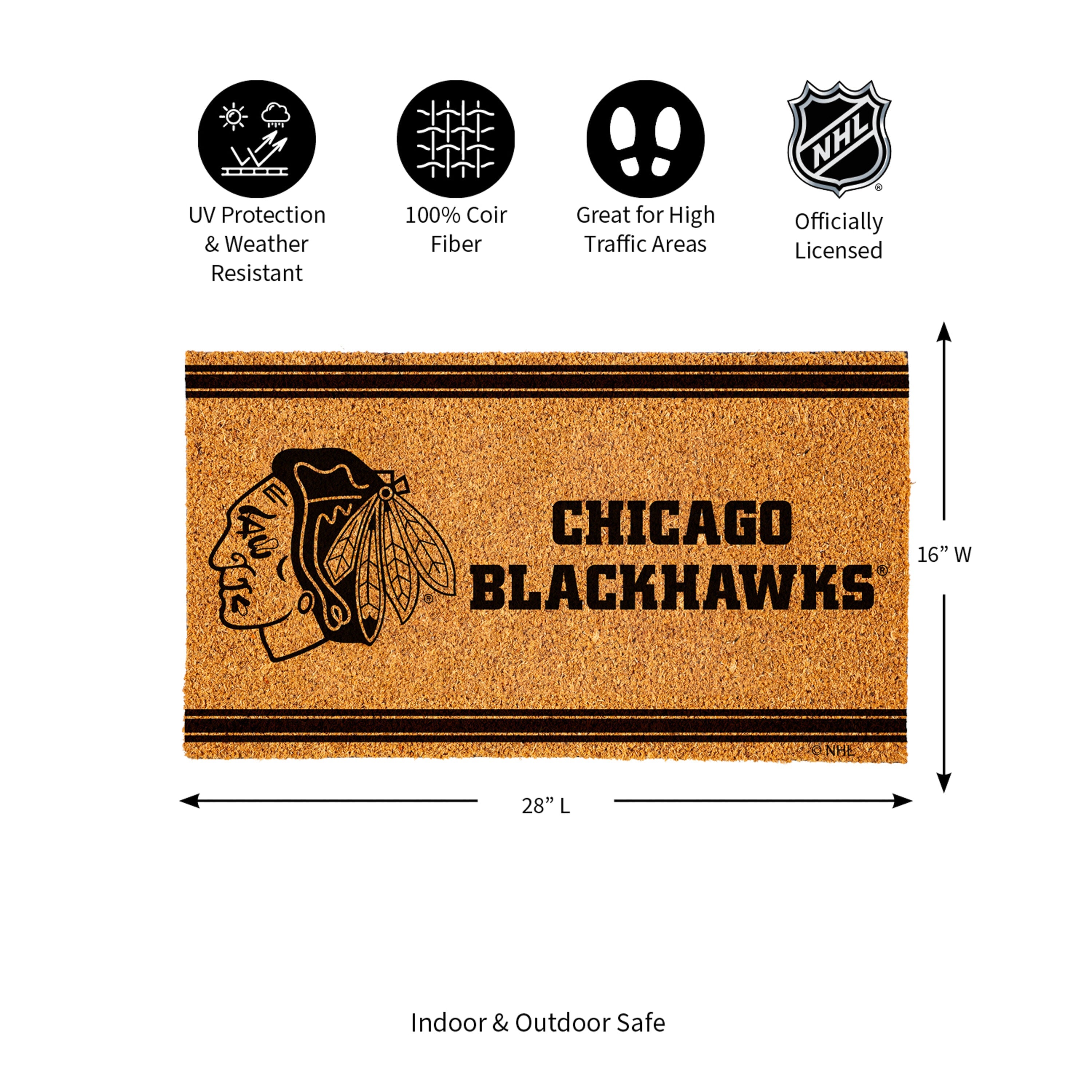 Chicago Blackhawks, Coir Mat 1C - Sports Gifts, Sports Memorabilia, Sports Collectibles, Fan Shop