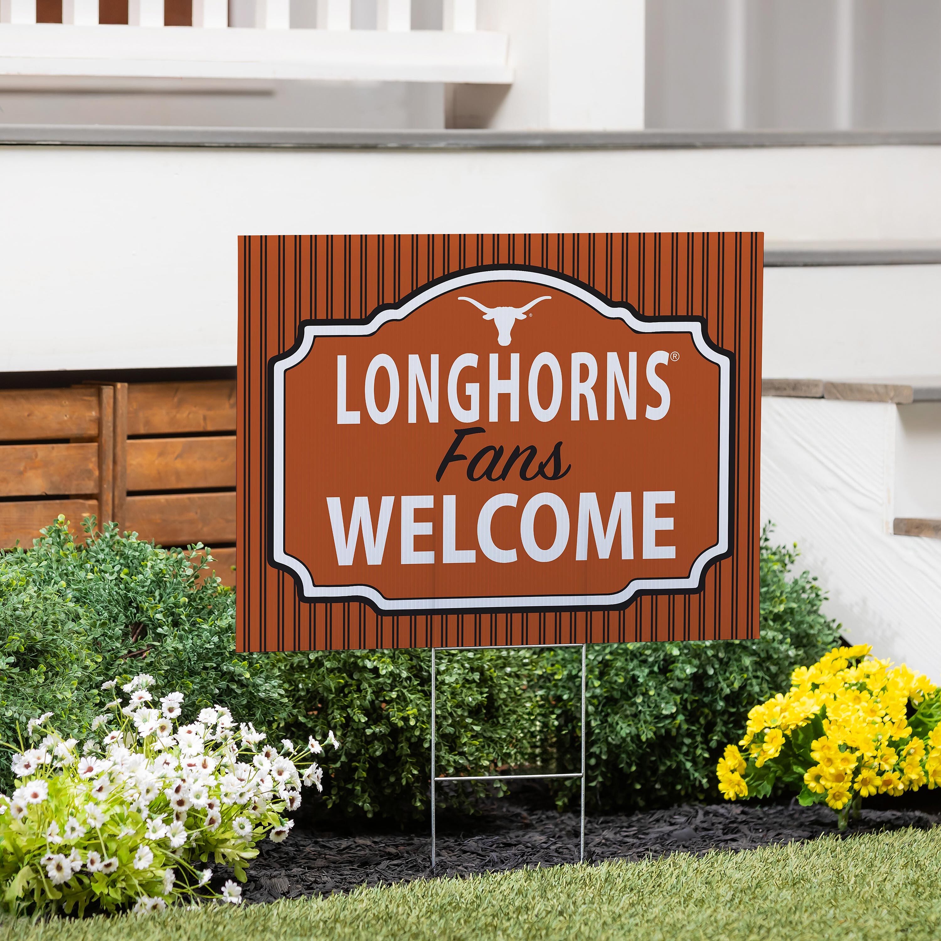 University of Texas Coroplast Yard Sign, "Fans Welcome"