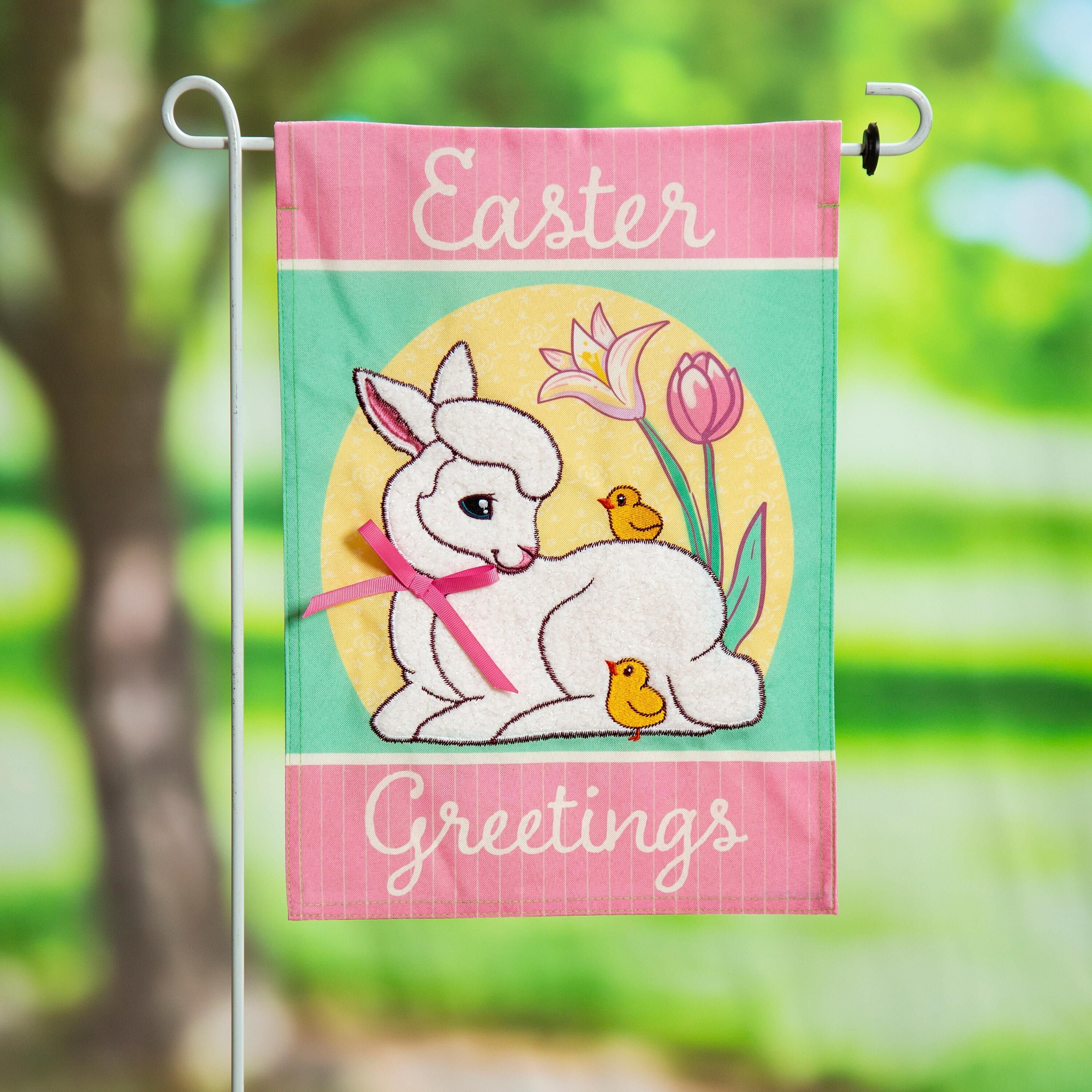Easter Greeting Linen Garden Flag - Sports Gifts, Sports Memorabilia, Sports Collectibles, Fan Shop