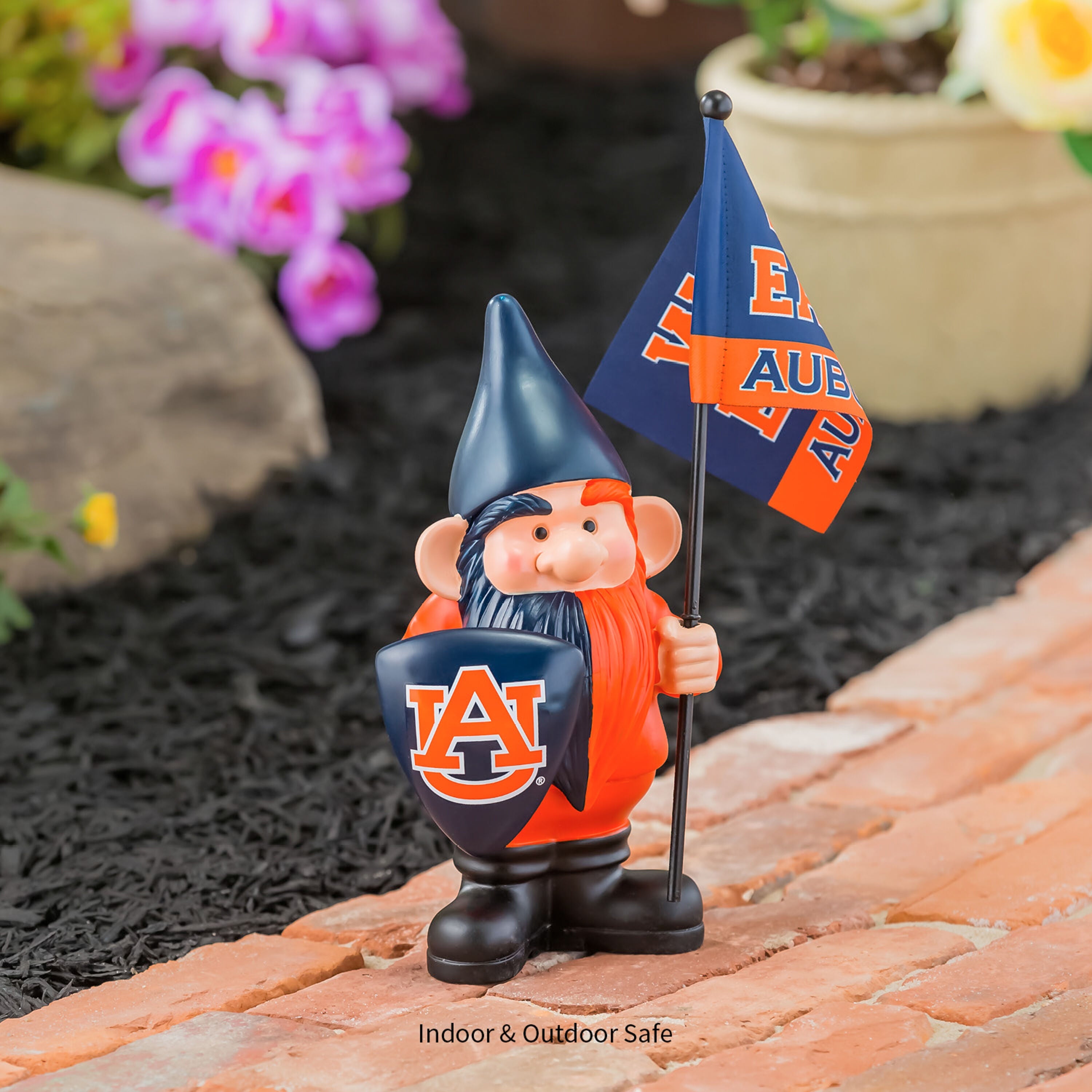 Auburn University, Flag Holder Gnome - Sports Gifts, Sports Memorabilia, Sports Collectibles, Fan Shop