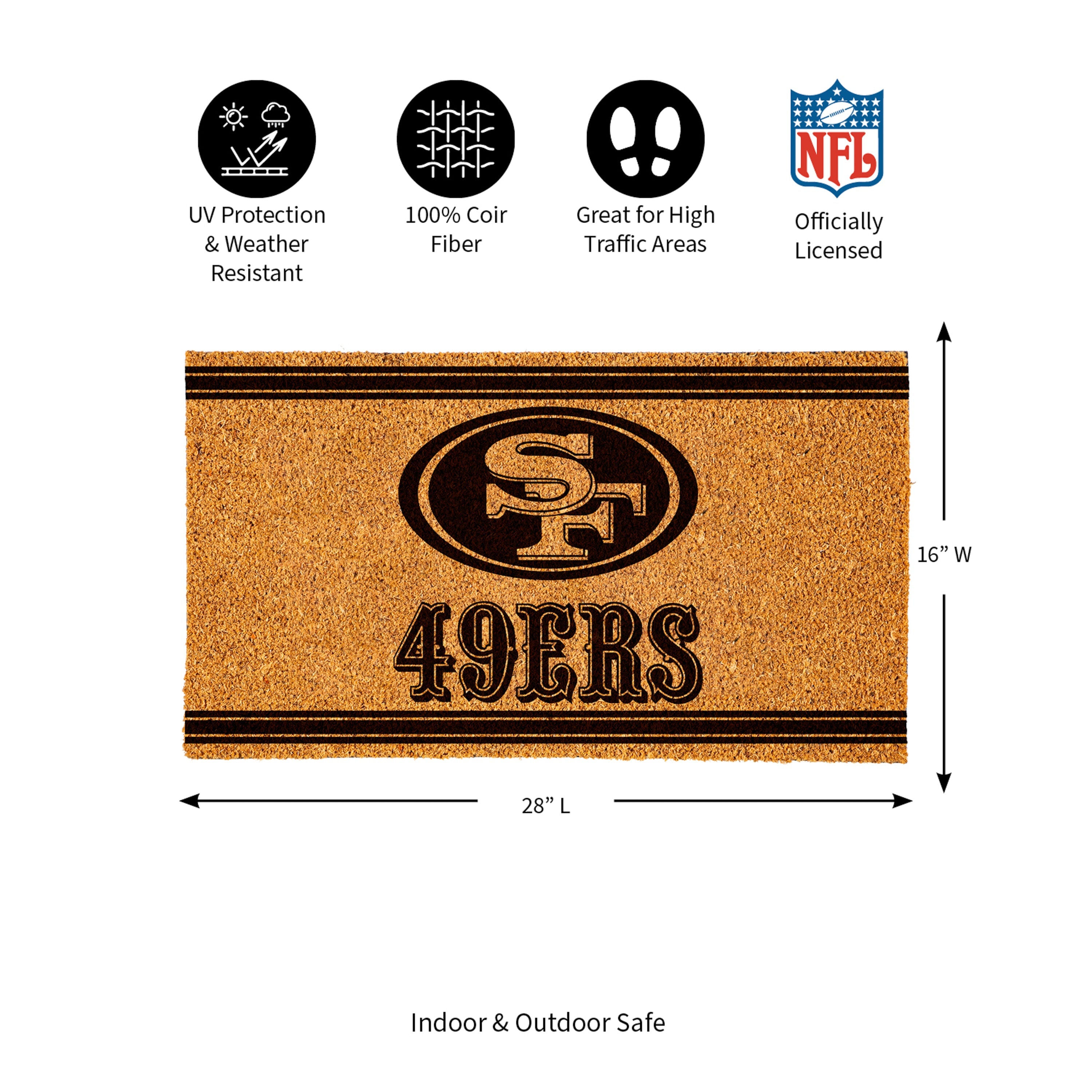 San Francisco 49ers, Coir Mat 1C - Sports Gifts, Sports Memorabilia, Sports Collectibles, Fan Shop