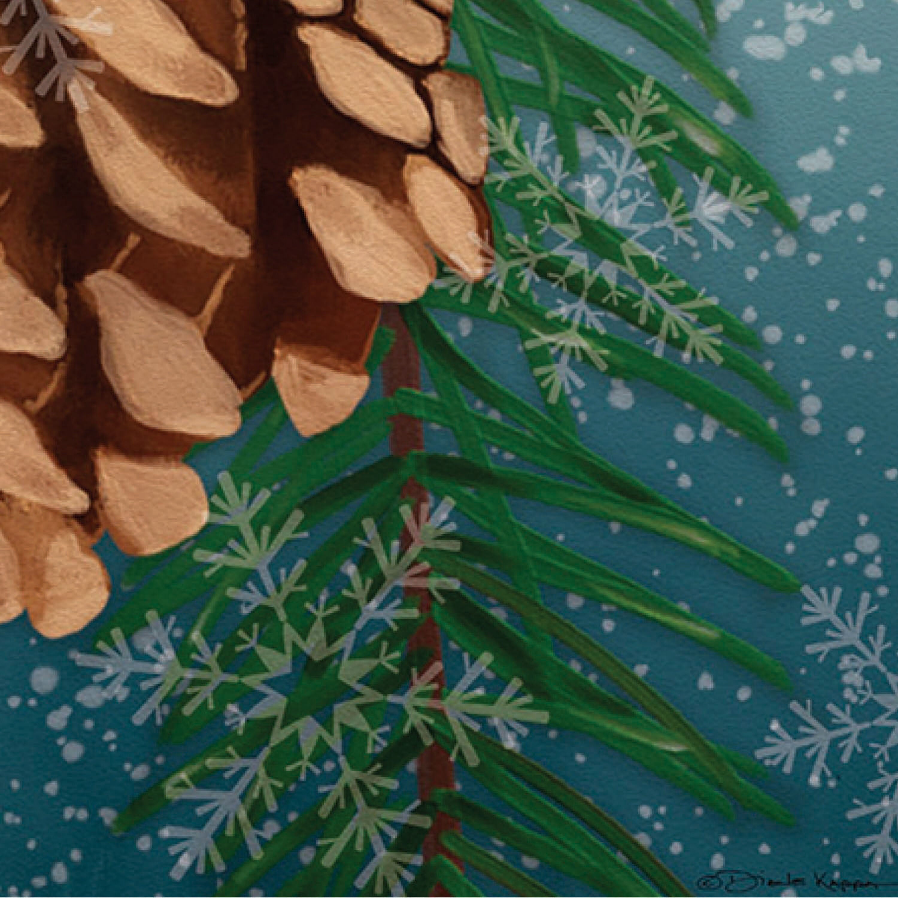Winter Pine Cone Suede Garden Flag - Sports Gifts, Sports Memorabilia, Sports Collectibles, Fan Shop