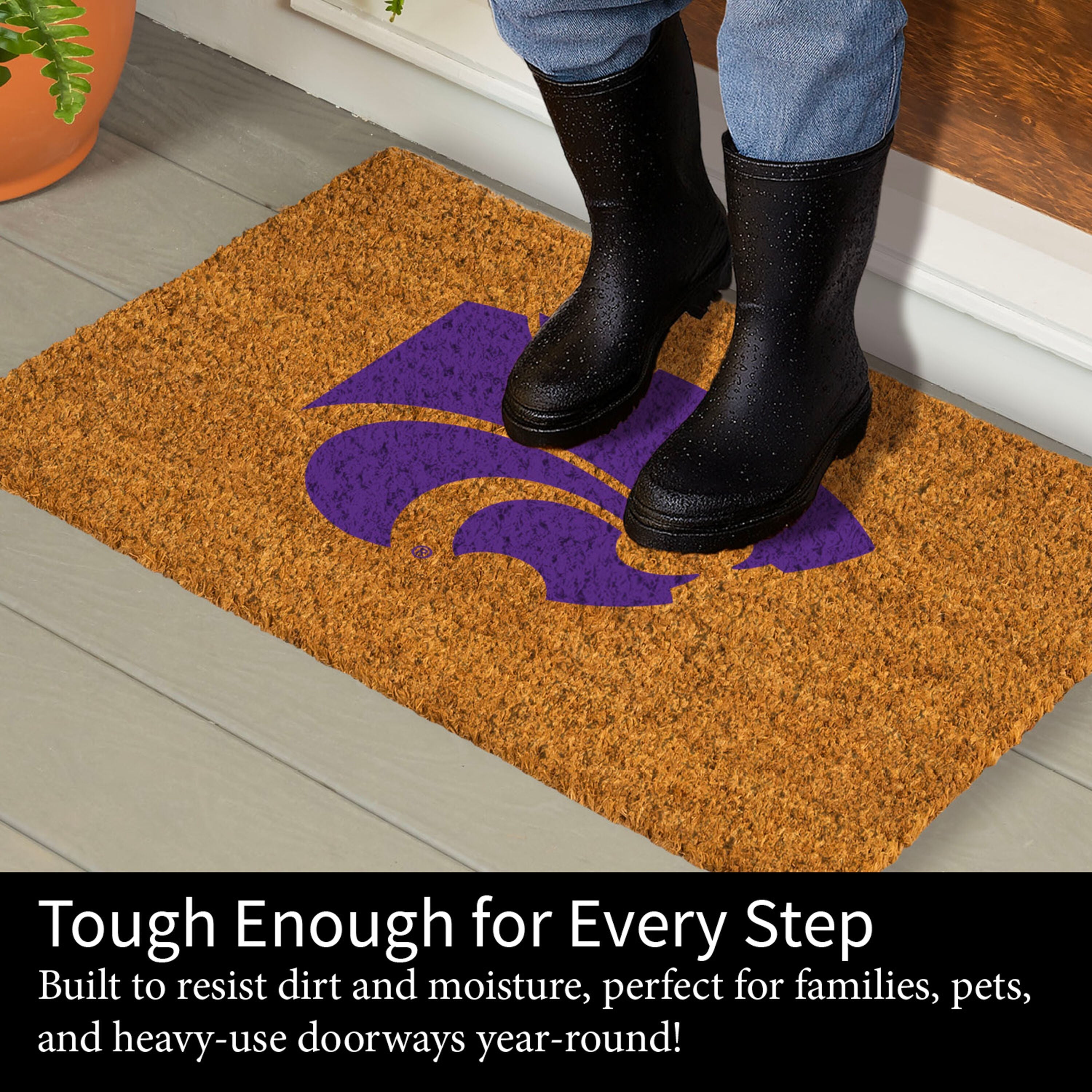 Coir Mat, 16"x28", Kansas State University - Sports Gifts, Sports Memorabilia, Sports Collectibles, Fan Shop