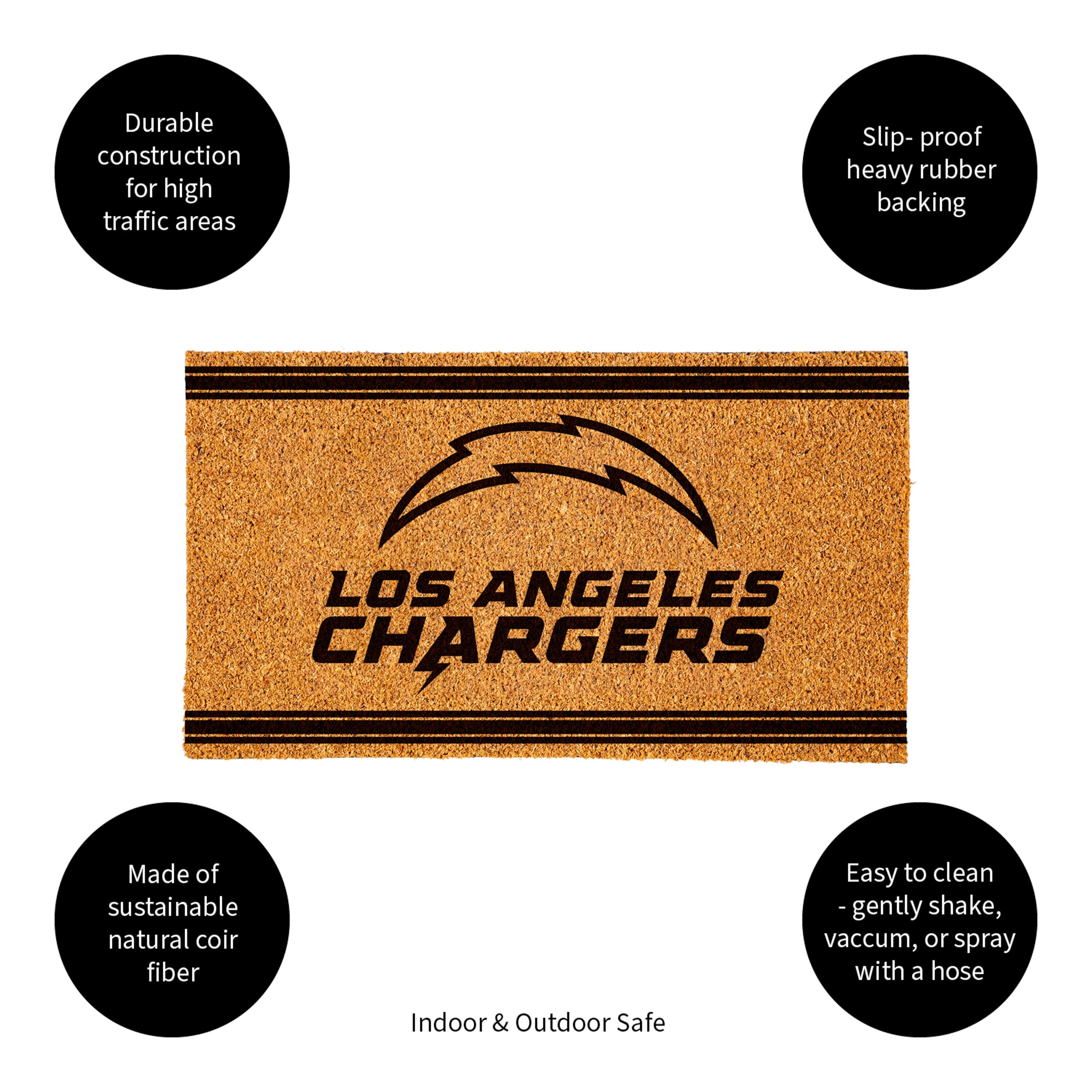 Los Angeles Chargers, Coir Mat 1C - Sports Gifts, Sports Memorabilia, Sports Collectibles, Fan Shop