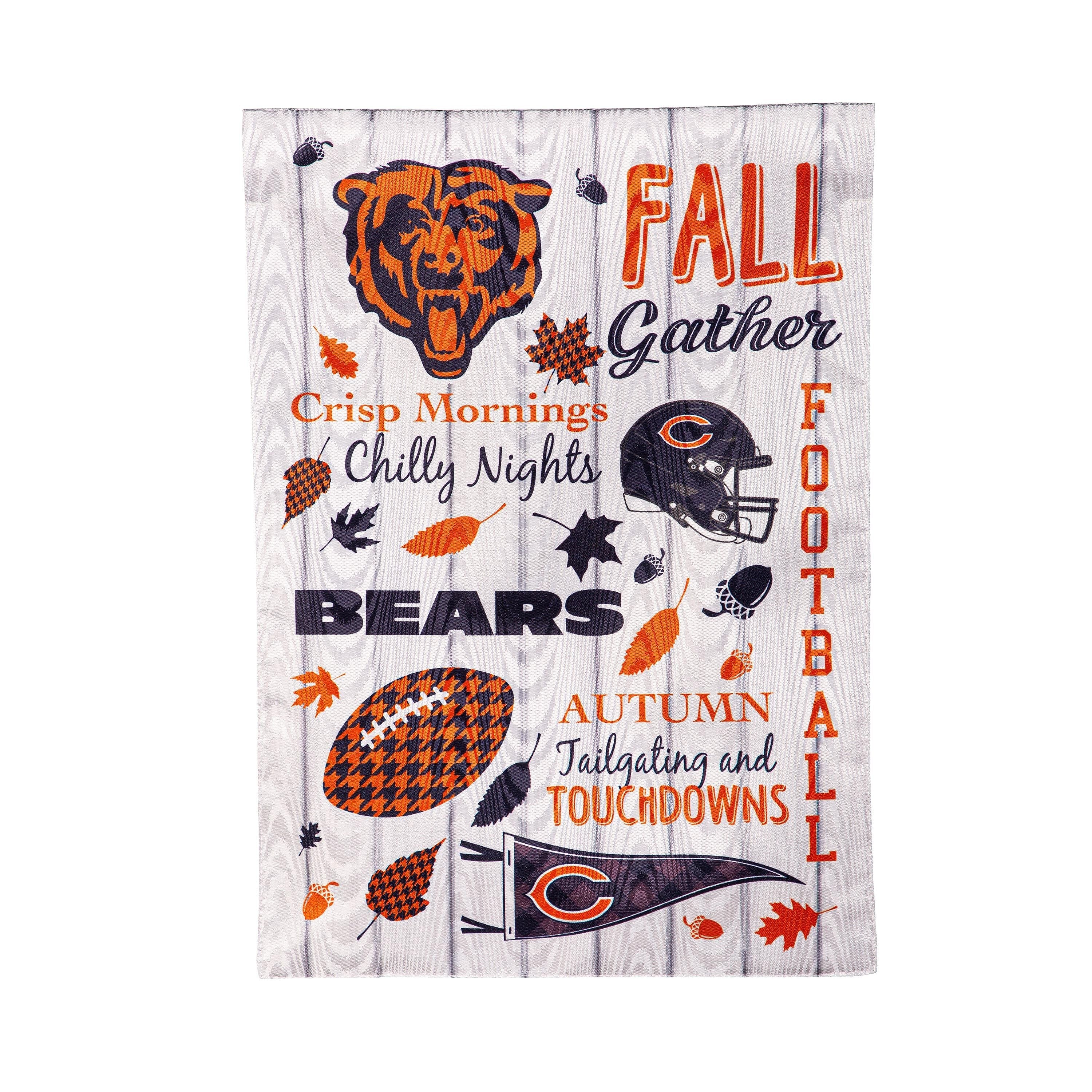 Chicago Bears, Moire Flag, GDN, Fall Seasonal - Sports Gifts, Sports Memorabilia, Sports Collectibles, Fan Shop