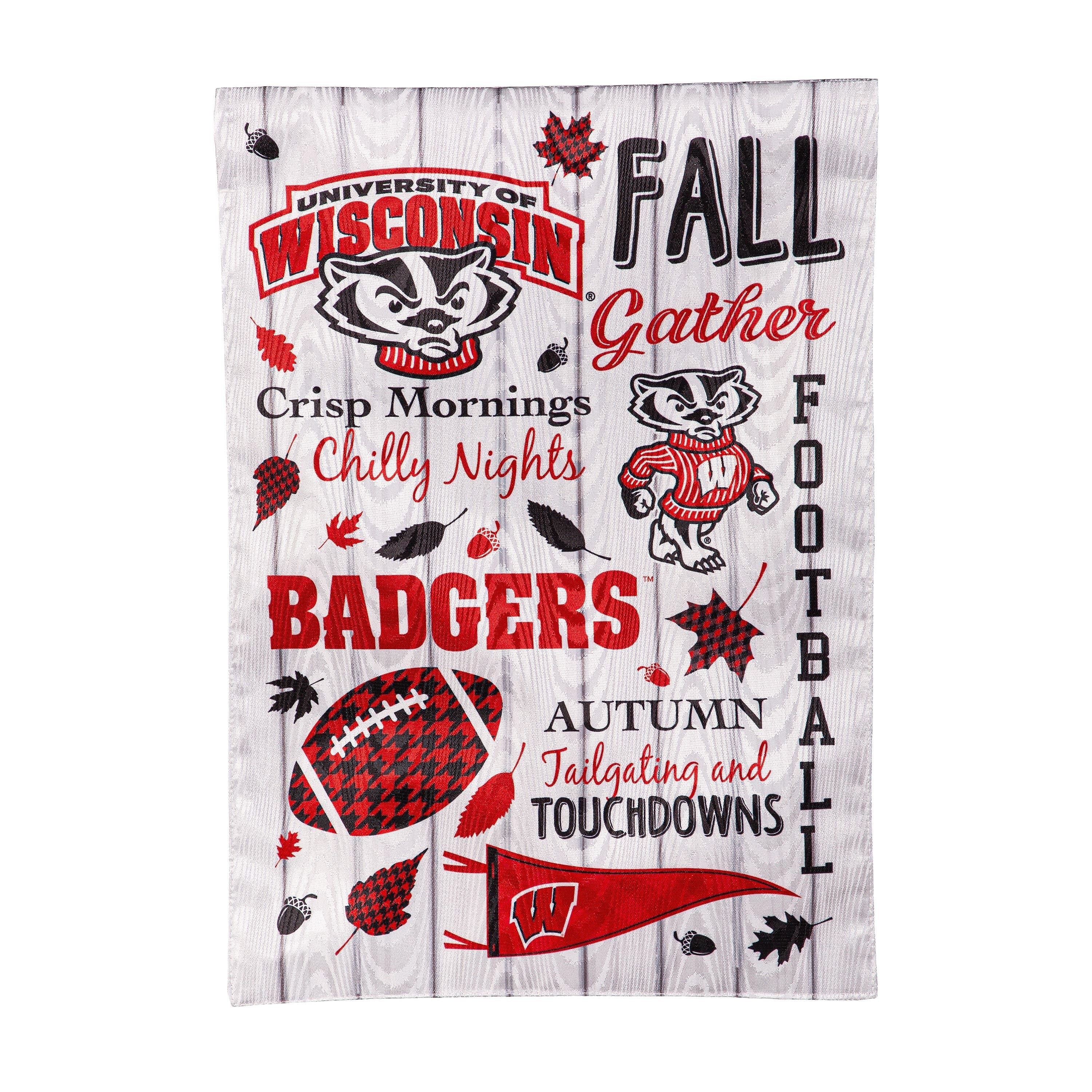 University of Wisconsin-Madison, Moire Flag, GDN, Fall Seasonal - Sports Gifts, Sports Memorabilia, Sports Collectibles, Fan Shop