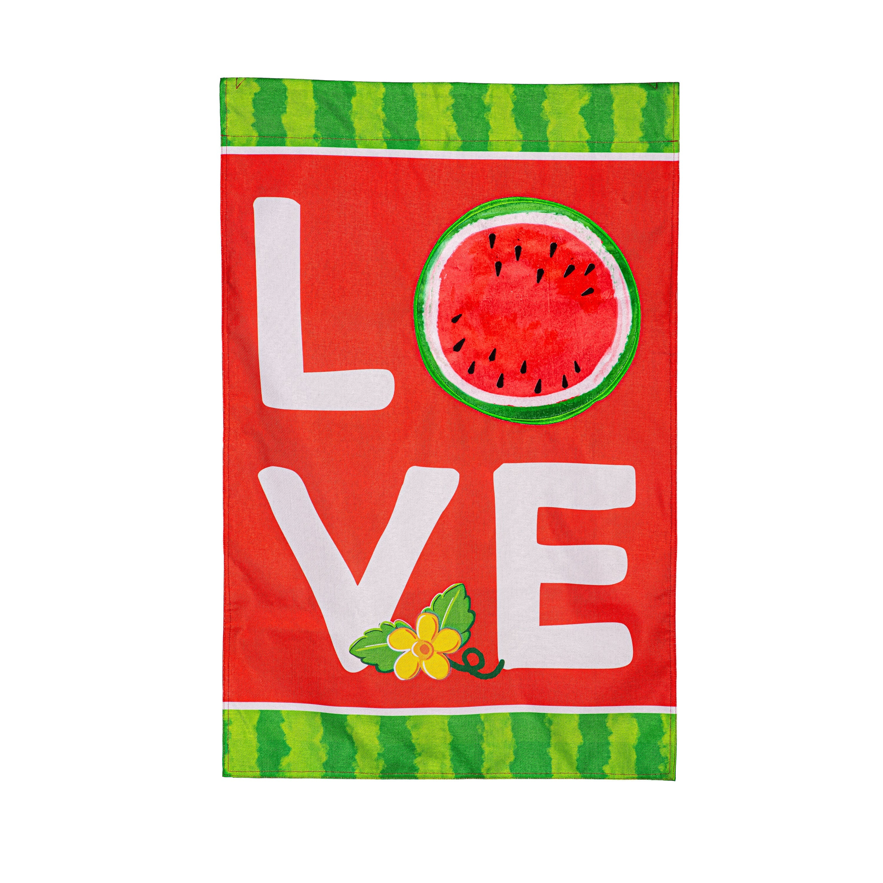 Watermelon Love Burlap House Flag - Sports Gifts, Sports Memorabilia, Sports Collectibles, Fan Shop