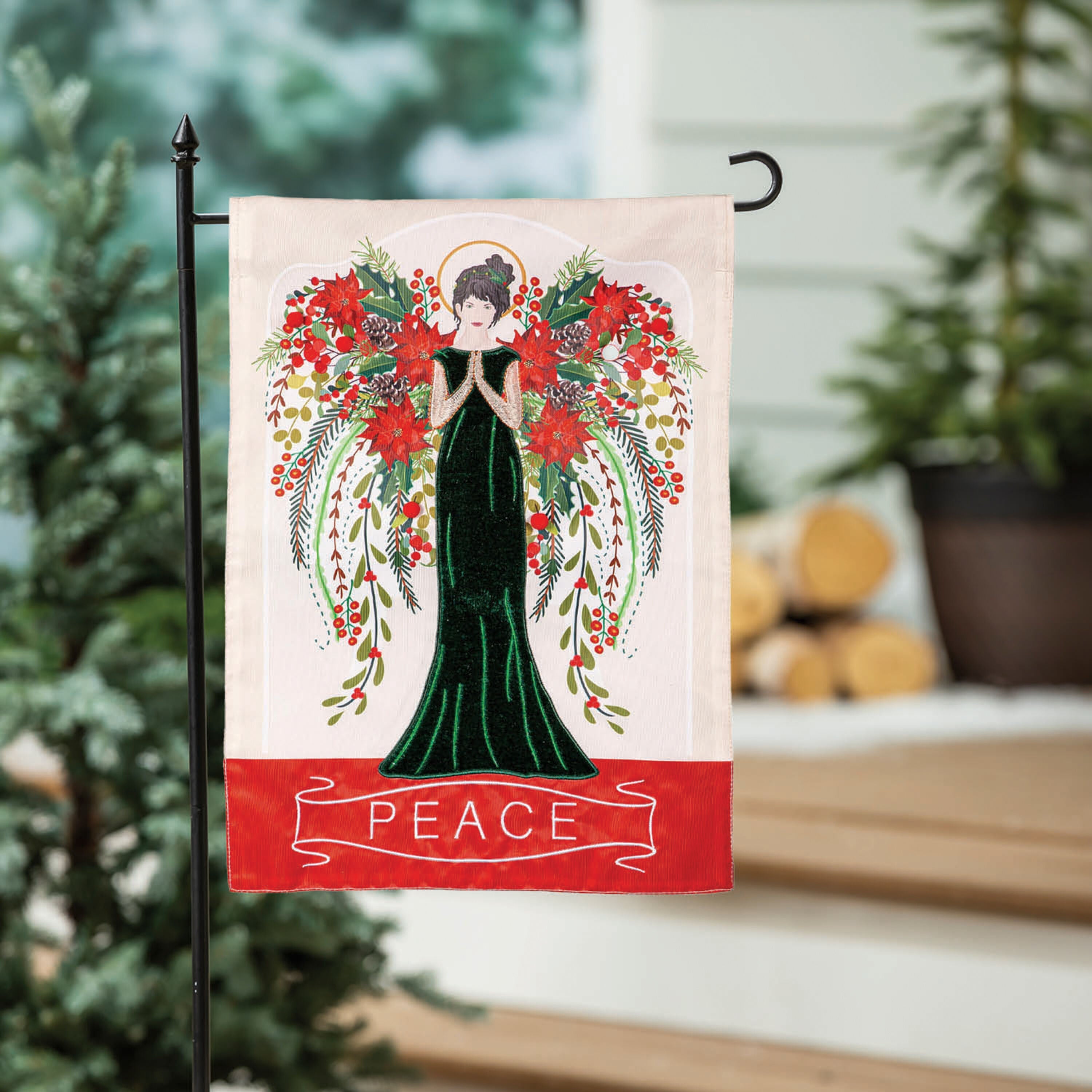 Floral Angel Applique Garden Flag - Sports Gifts, Sports Memorabilia, Sports Collectibles, Fan Shop