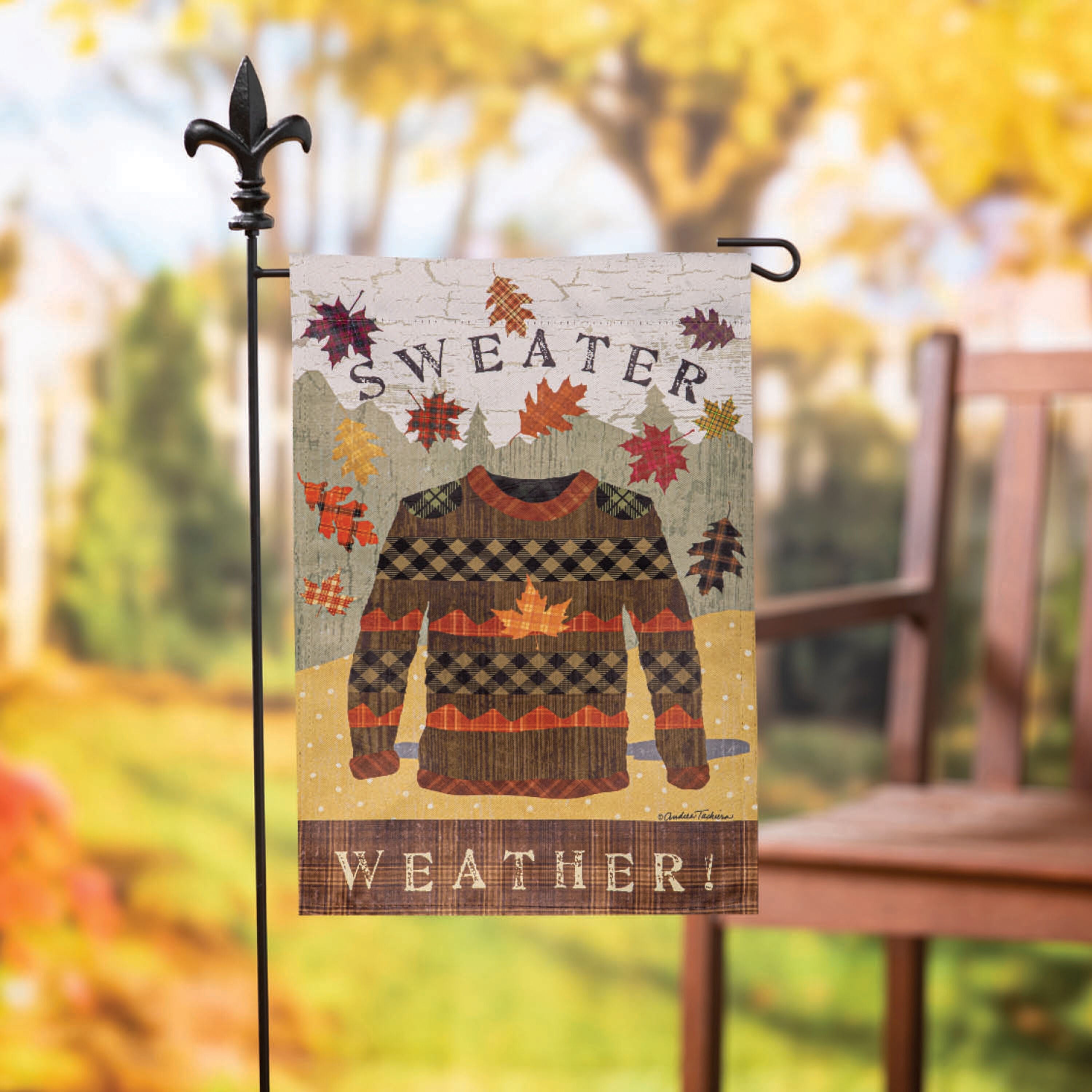 Sweater Weather Suede Garden Flag - Sports Gifts, Sports Memorabilia, Sports Collectibles, Fan Shop