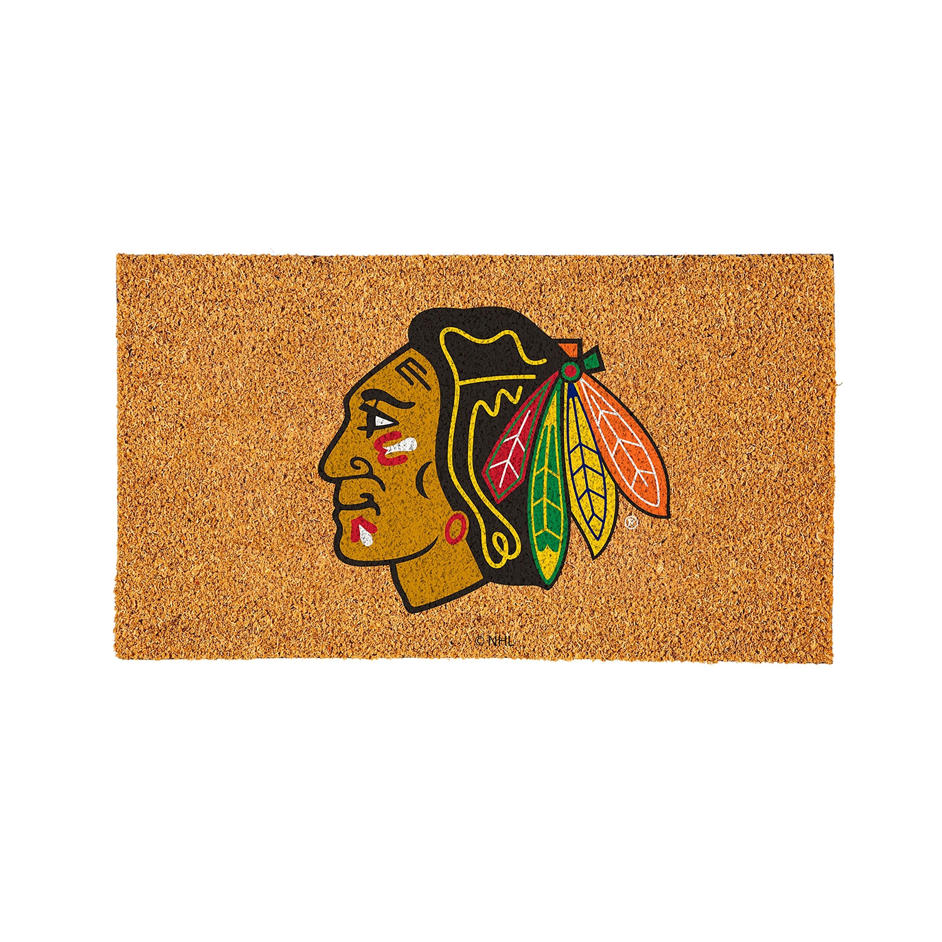 Coir Mat, 16"x28", Chicago Blackhawks - Sports Gifts, Sports Memorabilia, Sports Collectibles, Fan Shop