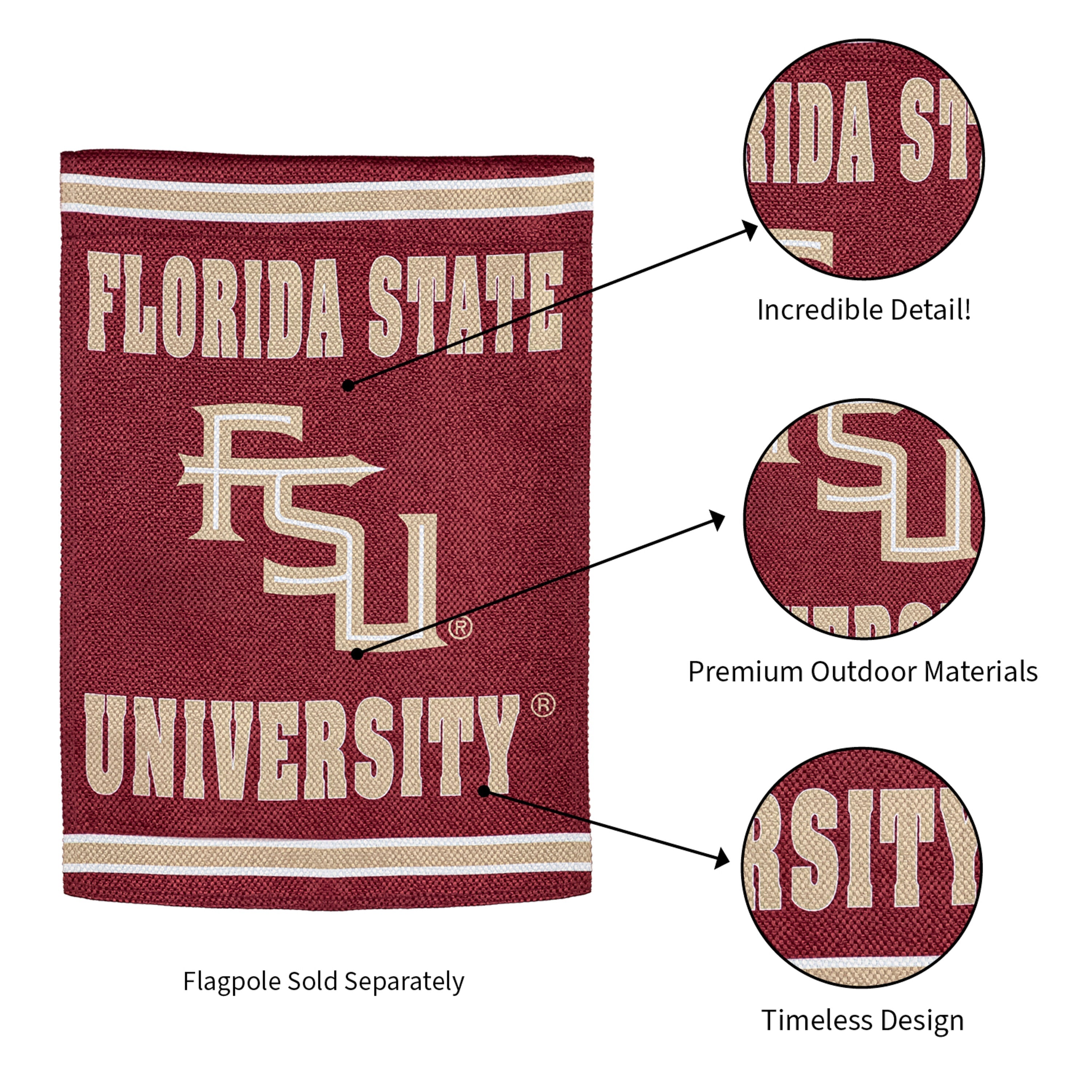 Embossed Suede Flag, GDN Size, Florida State University - Sports Gifts, Sports Memorabilia, Sports Collectibles, Fan Shop