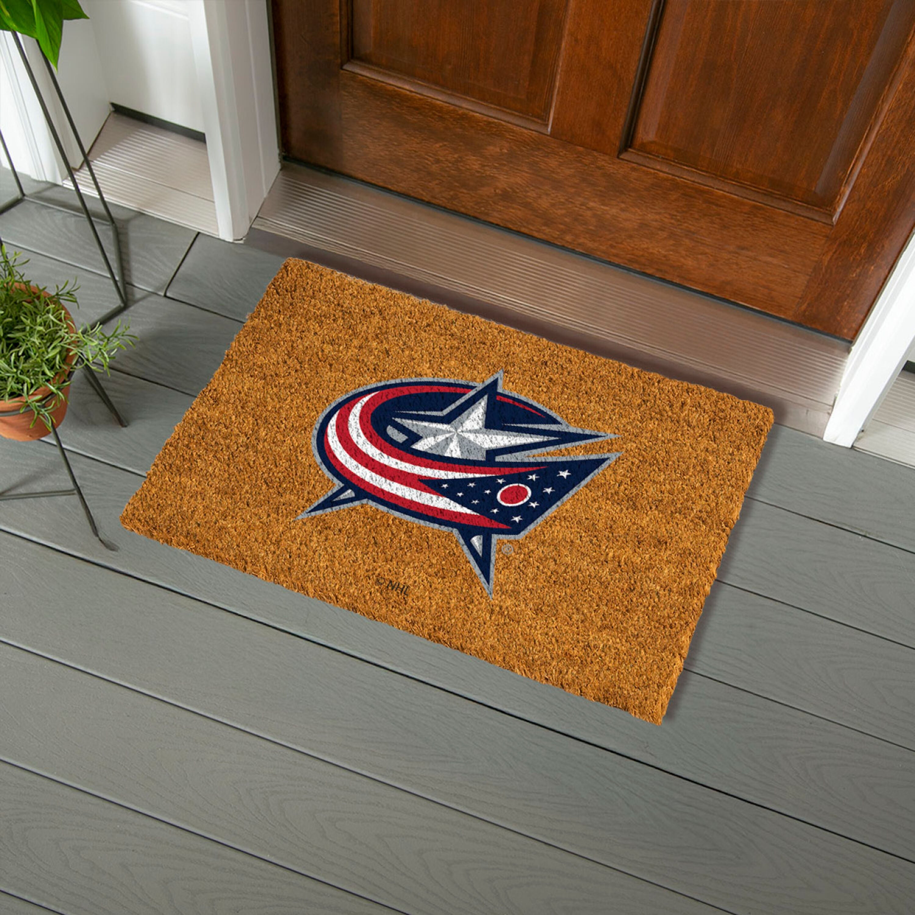 Coir Mat, 16"x28", Columbus Blue Jackets
