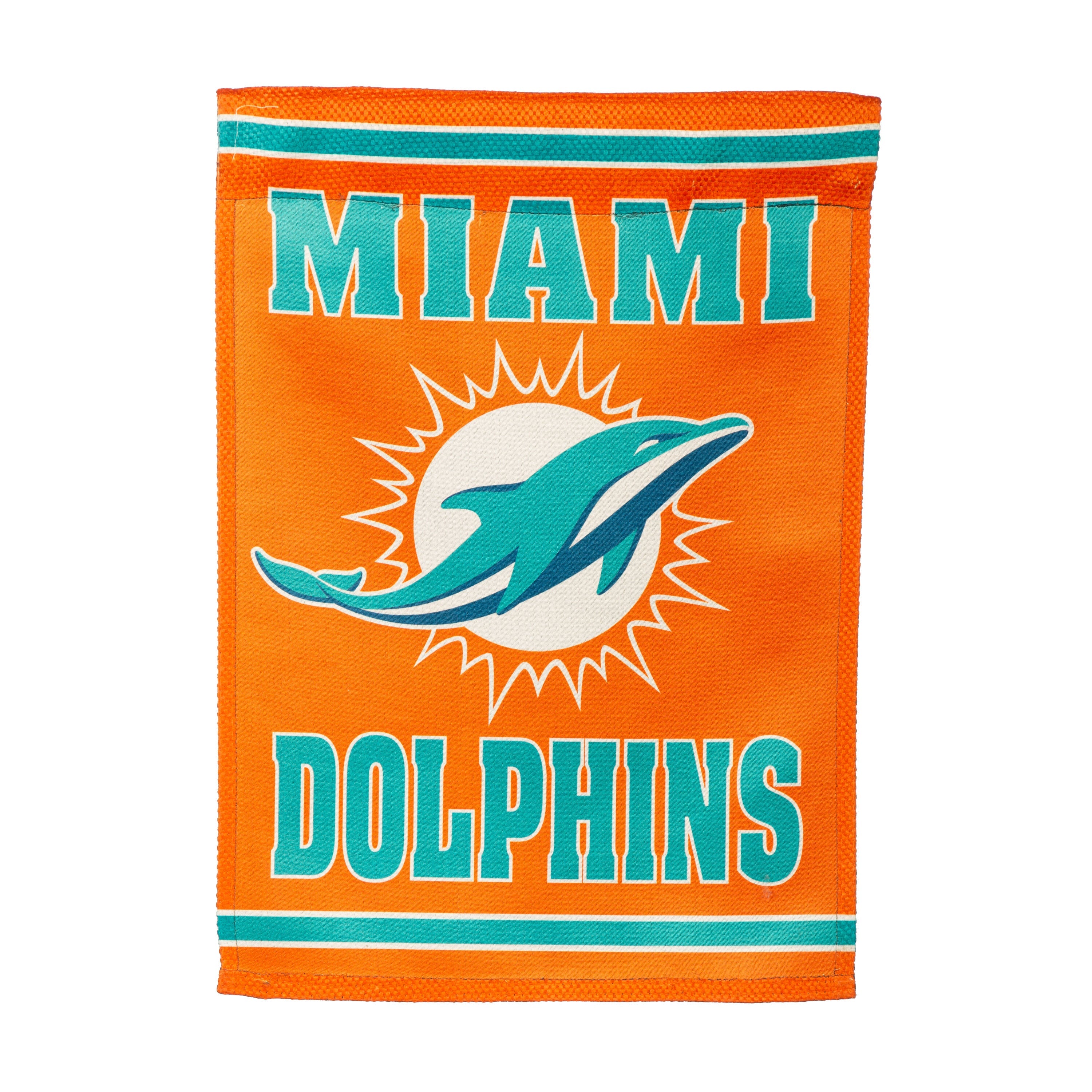 Embossed Suede Flag, GDN Size, Miami Dolphins - Sports Gifts, Sports Memorabilia, Sports Collectibles, Fan Shop