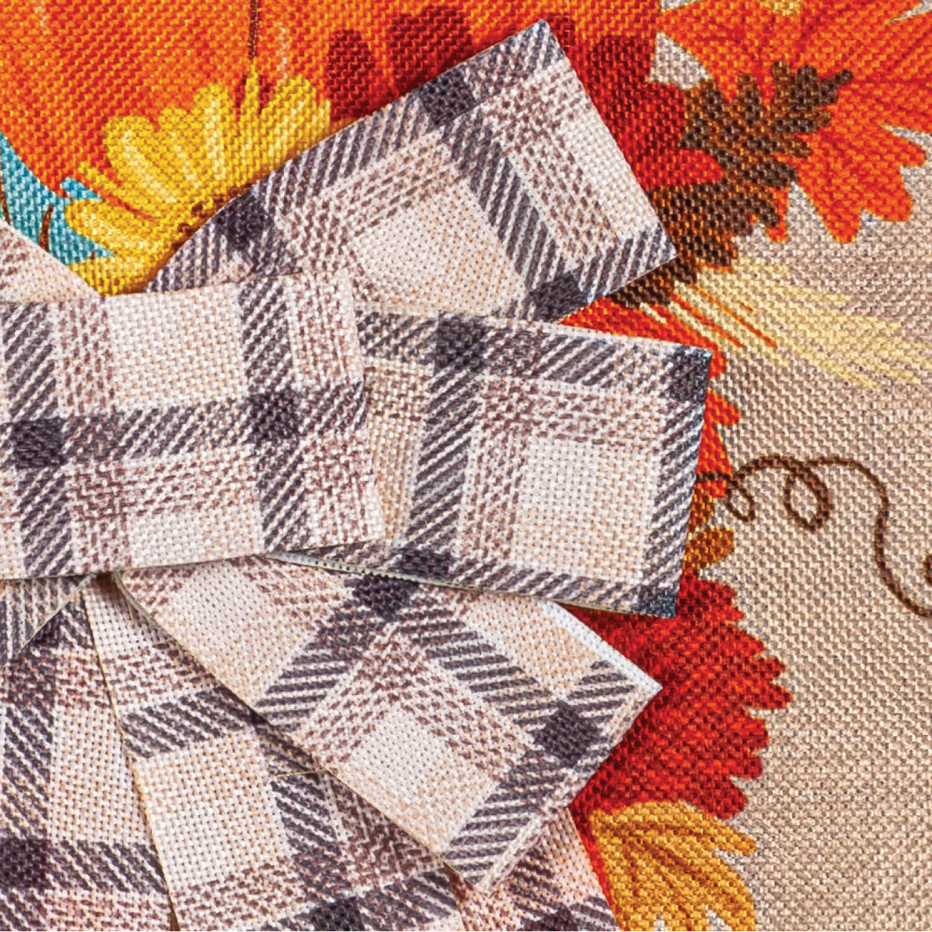 Pumpkin and Bow Garden Burlap Flag - Sports Gifts, Sports Memorabilia, Sports Collectibles, Fan Shop
