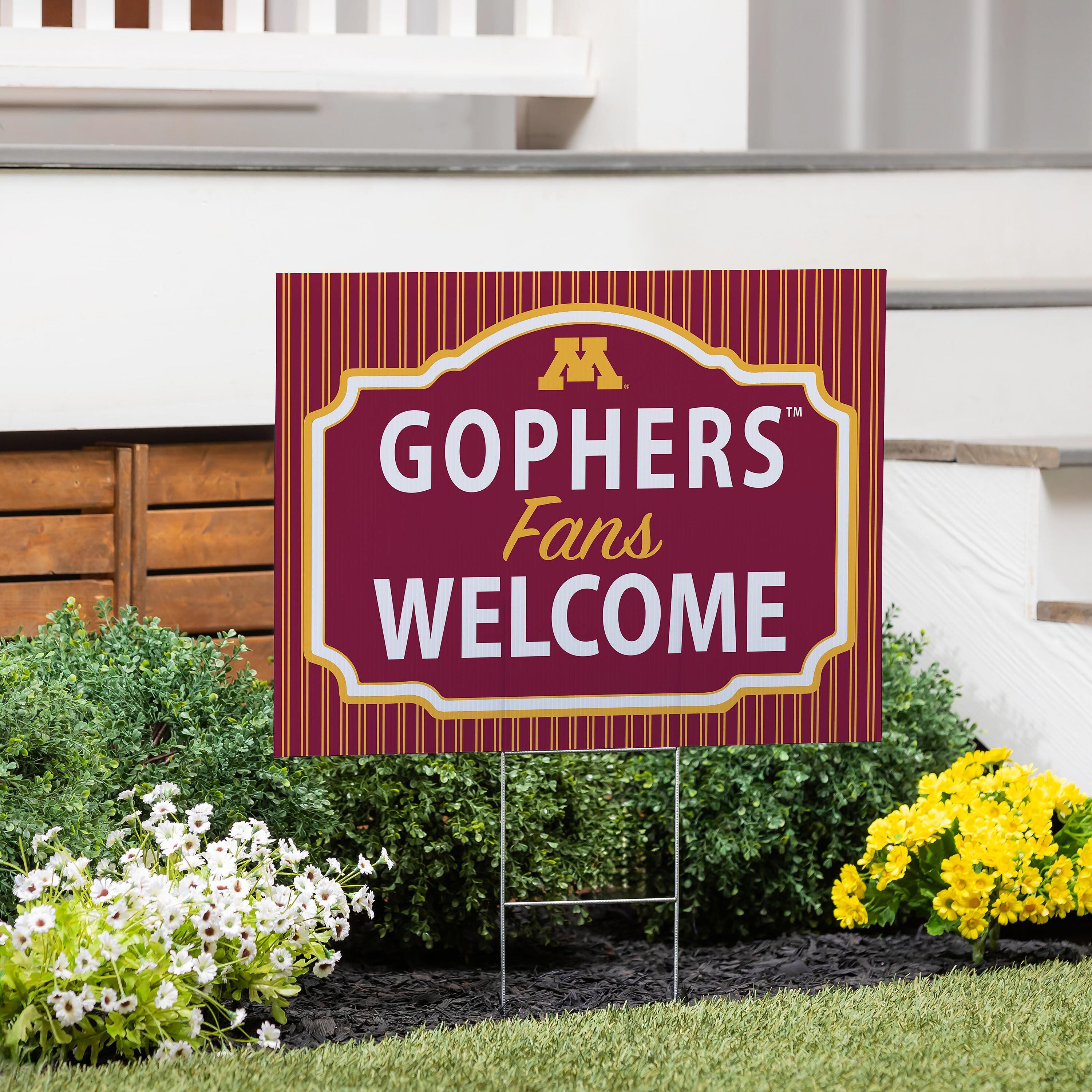 University of Minnesota Coroplast Yard Sign, "Fans Welcome"