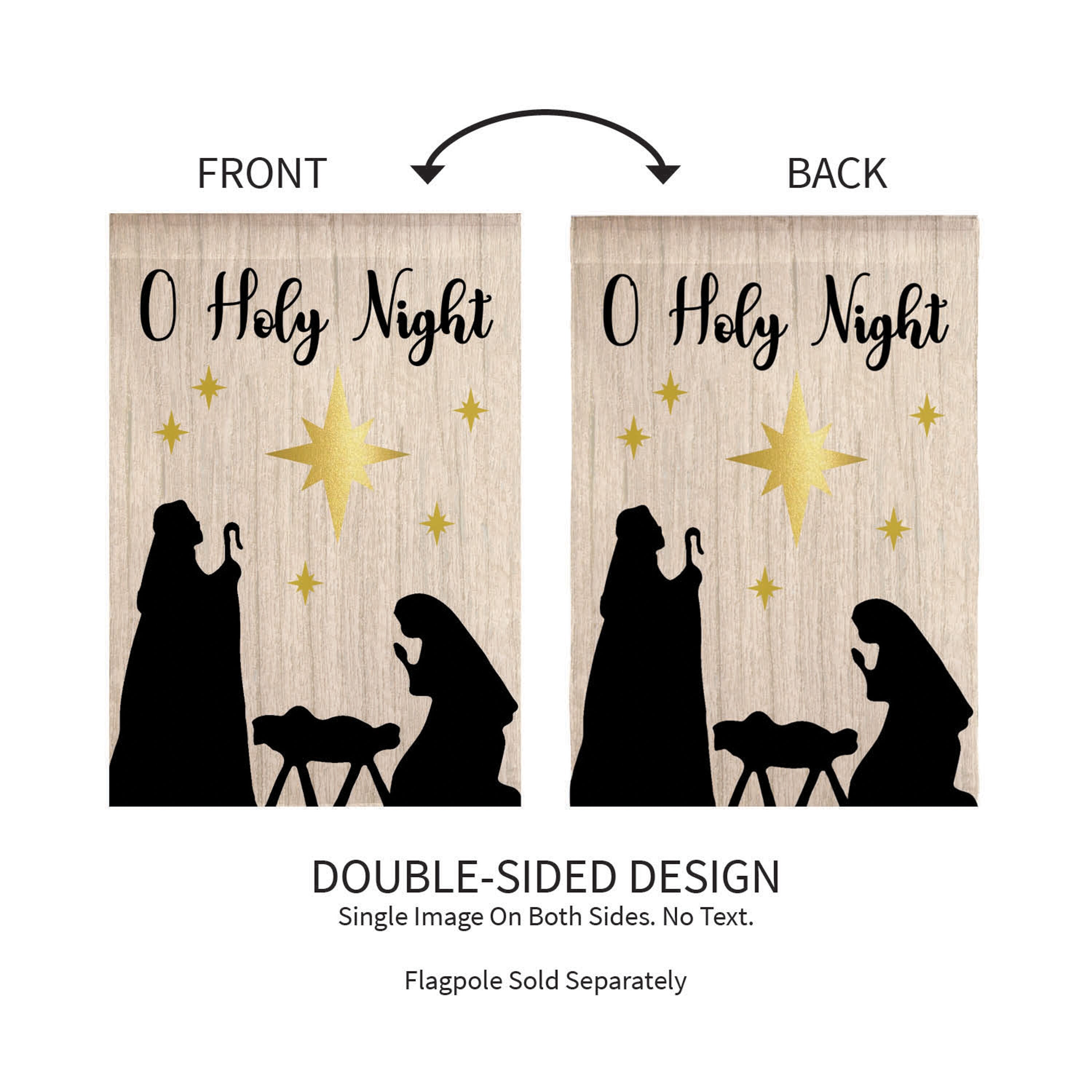 Nativity Silhouette Burlap Garden Flag - Sports Gifts, Sports Memorabilia, Sports Collectibles, Fan Shop