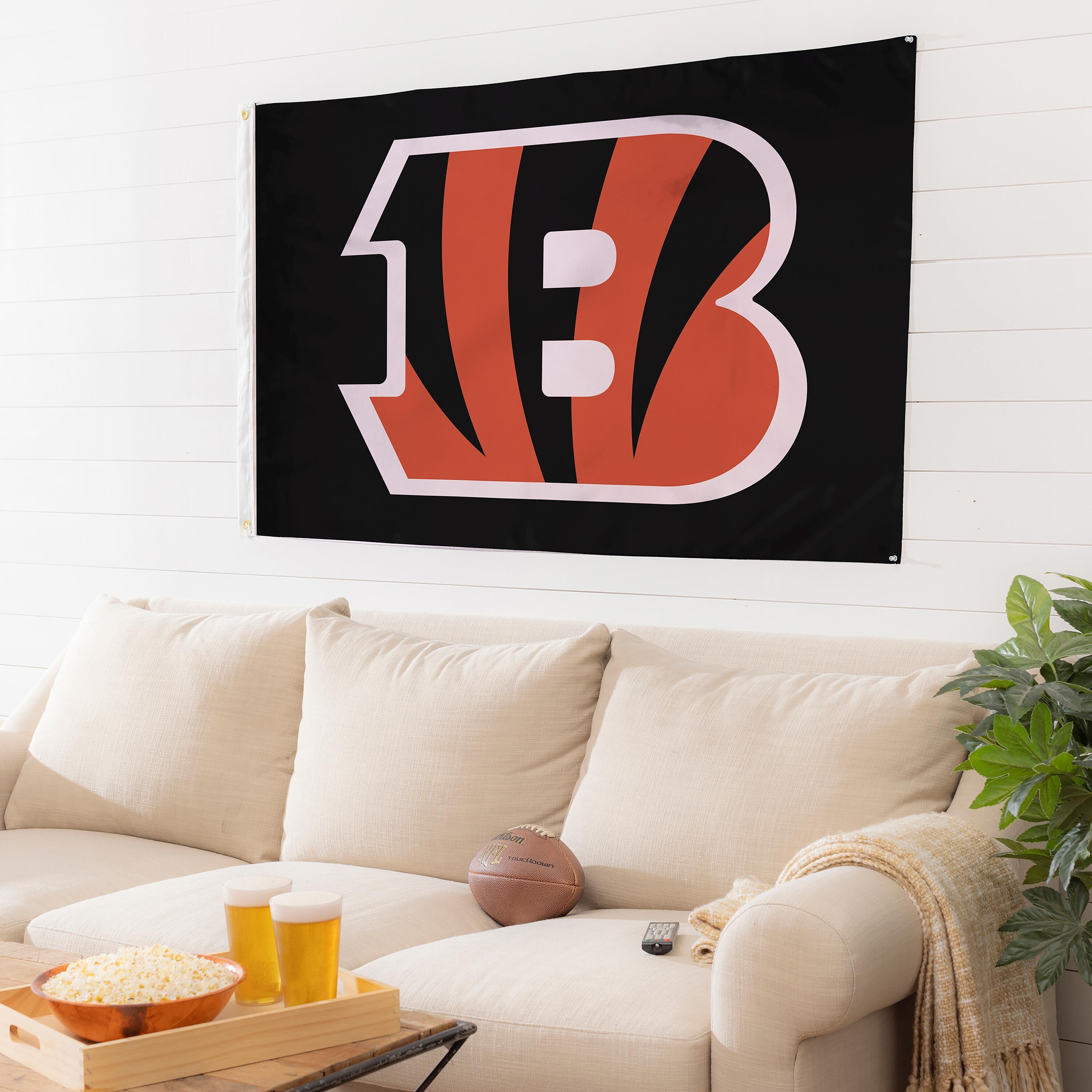 3'x5' Single Sided Flag w/ 2 Grommets, Cincinnati Bengals - Sports Gifts, Sports Memorabilia, Sports Collectibles, Fan Shop
