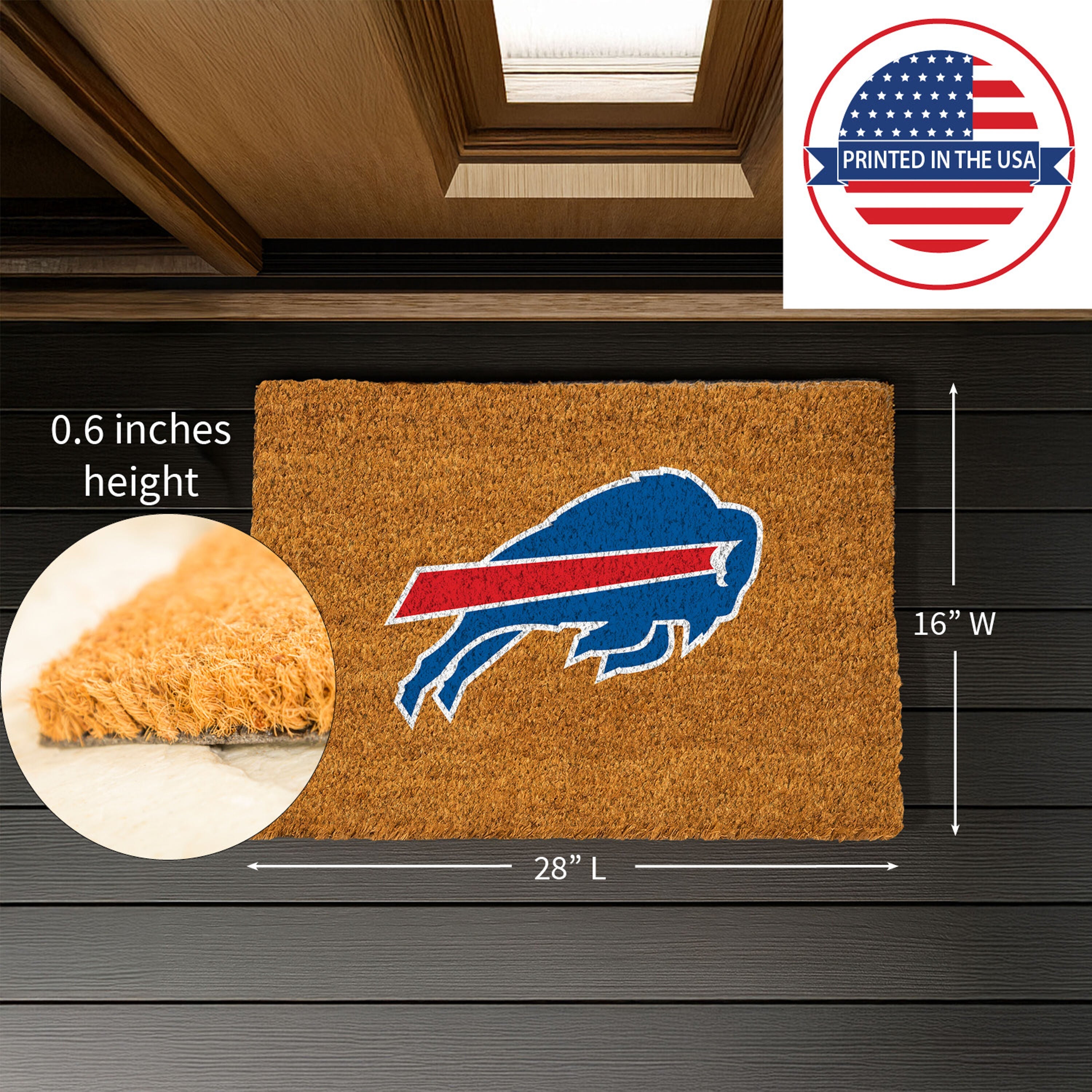 Coir Mat, 16"x28", Buffalo Bills - Sports Gifts, Sports Memorabilia, Sports Collectibles, Fan Shop
