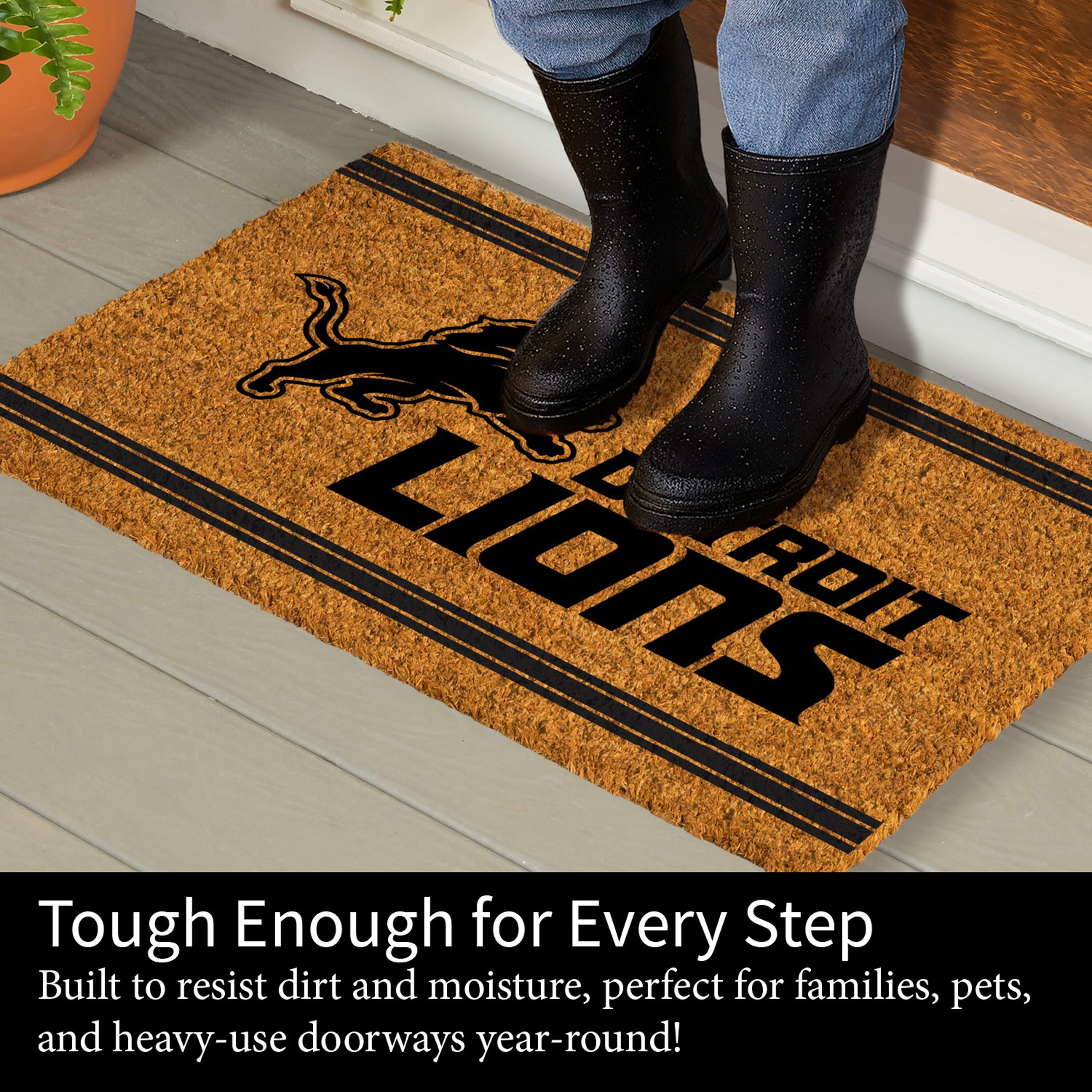 Detroit Lions, Coir Mat 1C - Sports Gifts, Sports Memorabilia, Sports Collectibles, Fan Shop