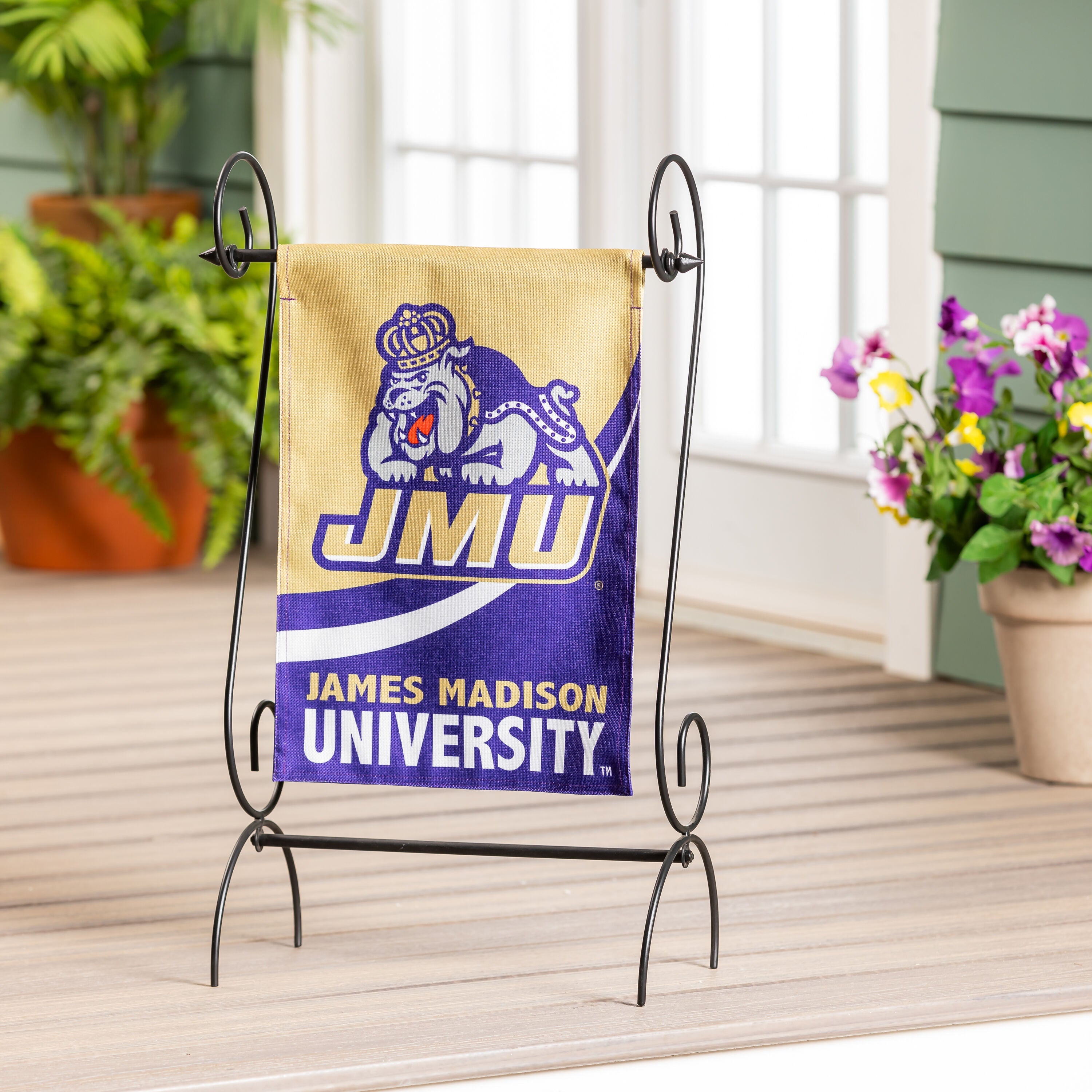 James Madison University Burlap Flag GDN Size