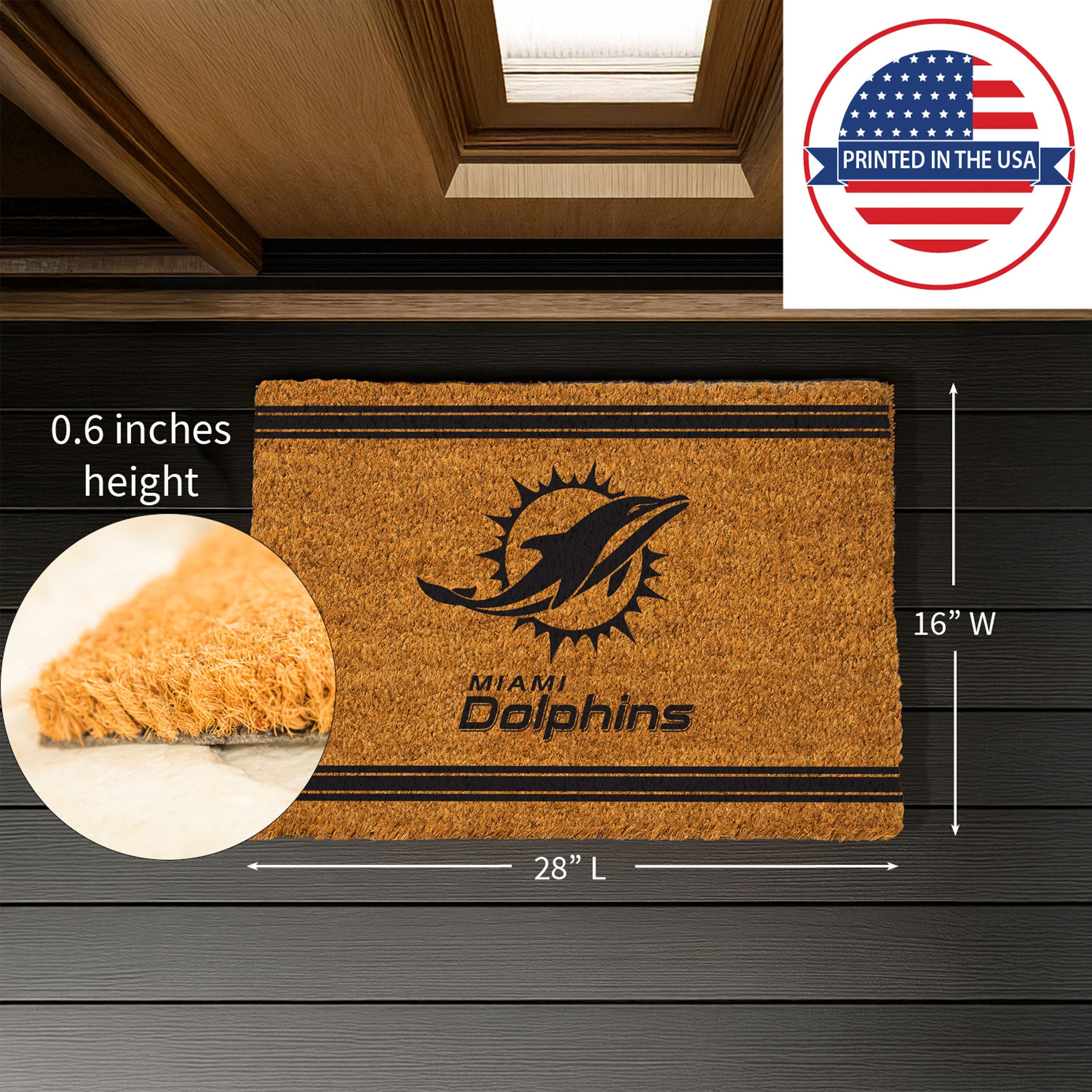 Miami Dolphins, Coir Mat 1C - Sports Gifts, Sports Memorabilia, Sports Collectibles, Fan Shop