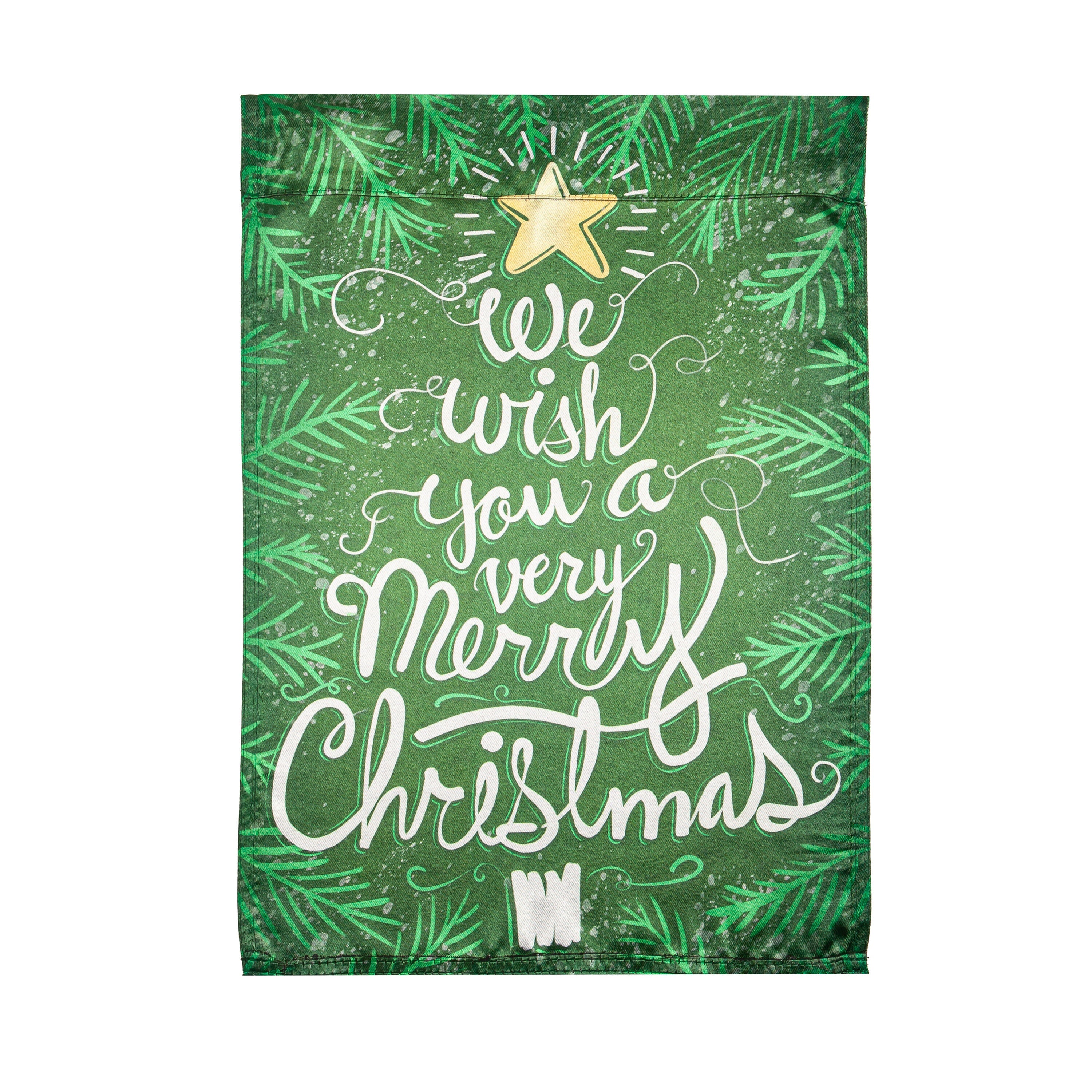 We Wish You a Merry Christmas Reversible Lustre Garden Flag - Sports Gifts, Sports Memorabilia, Sports Collectibles, Fan Shop