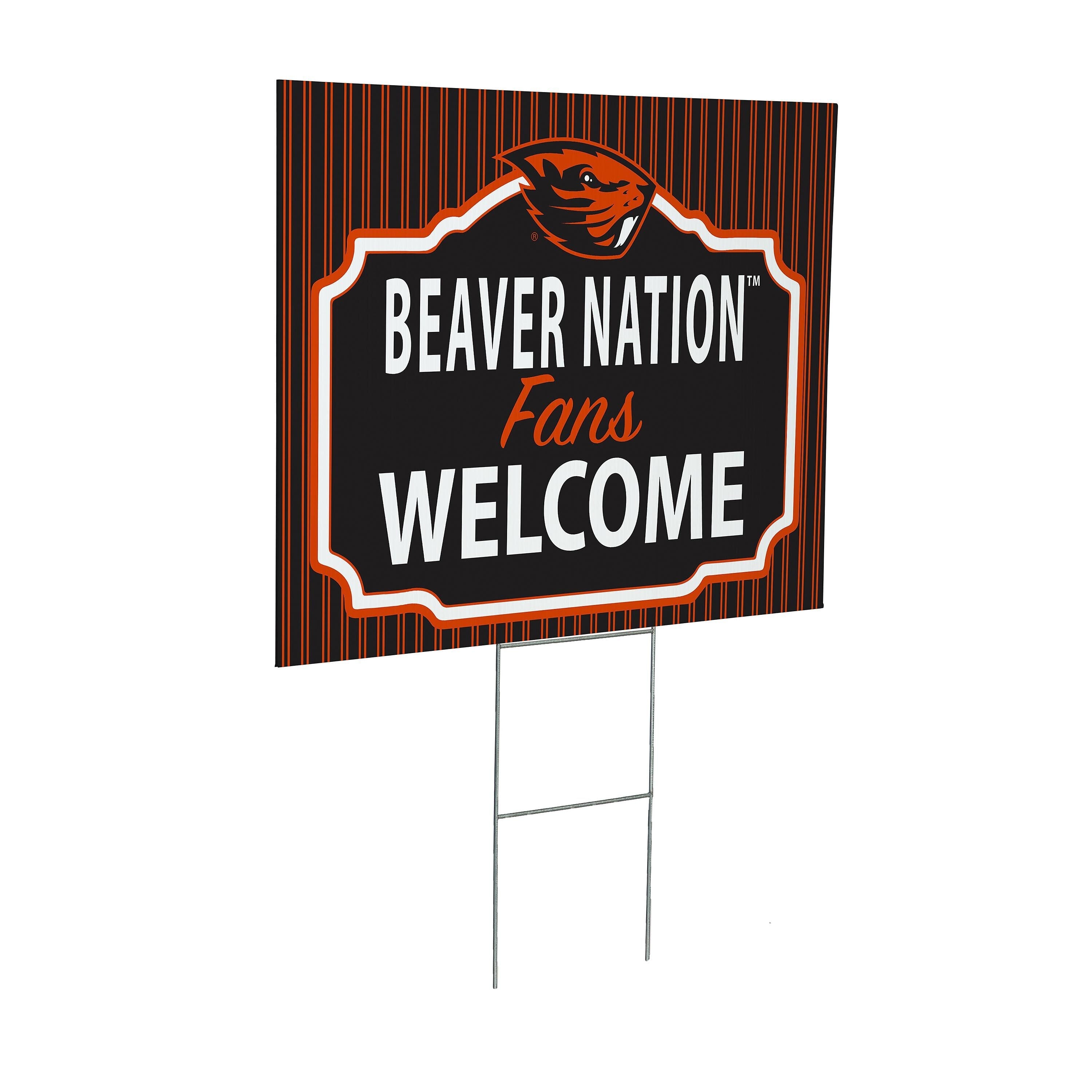 Oregon State University Coroplast Yard Sign, "Fans Welcome"
