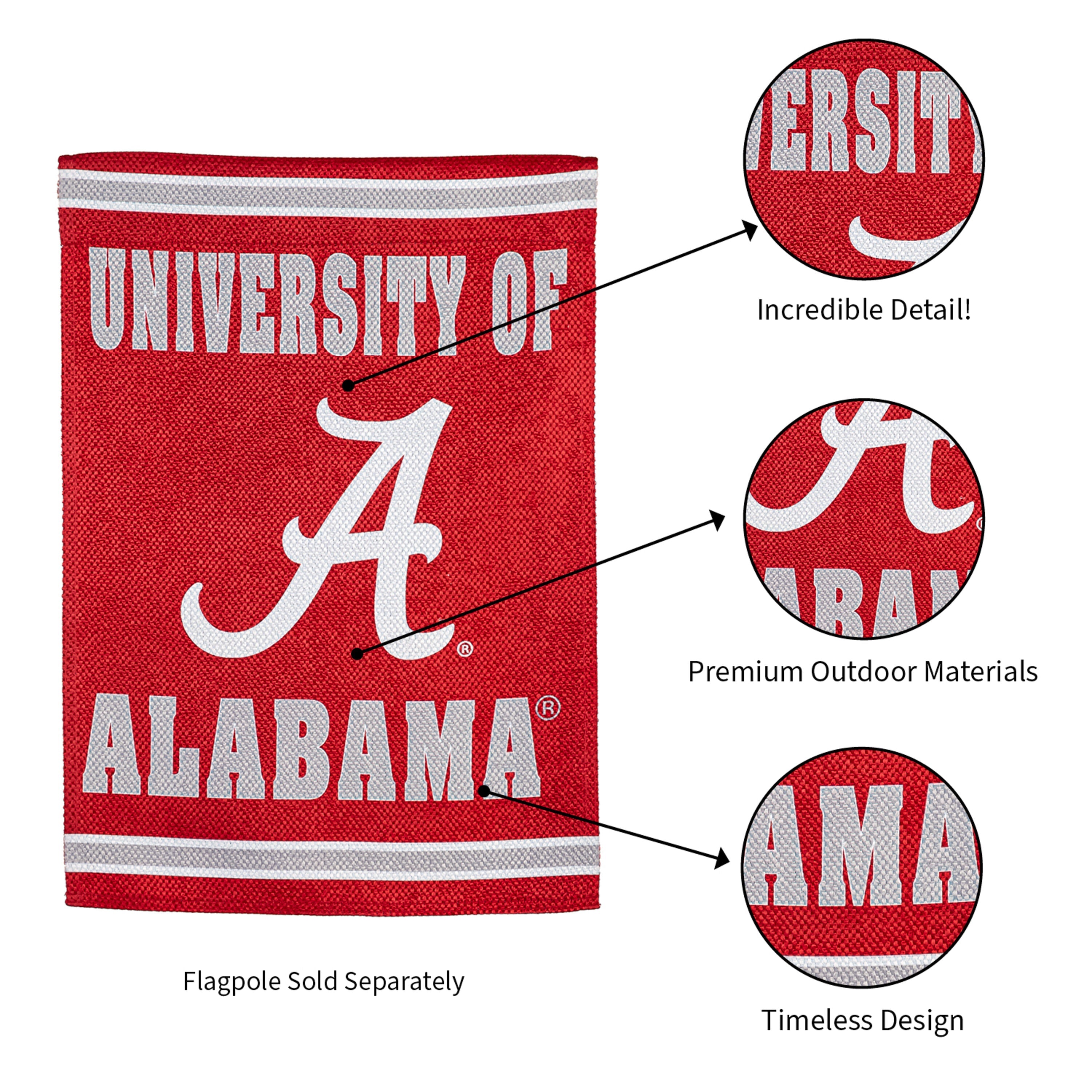 Embossed Suede Flag, GDN Size, University of Alabama - Sports Gifts, Sports Memorabilia, Sports Collectibles, Fan Shop