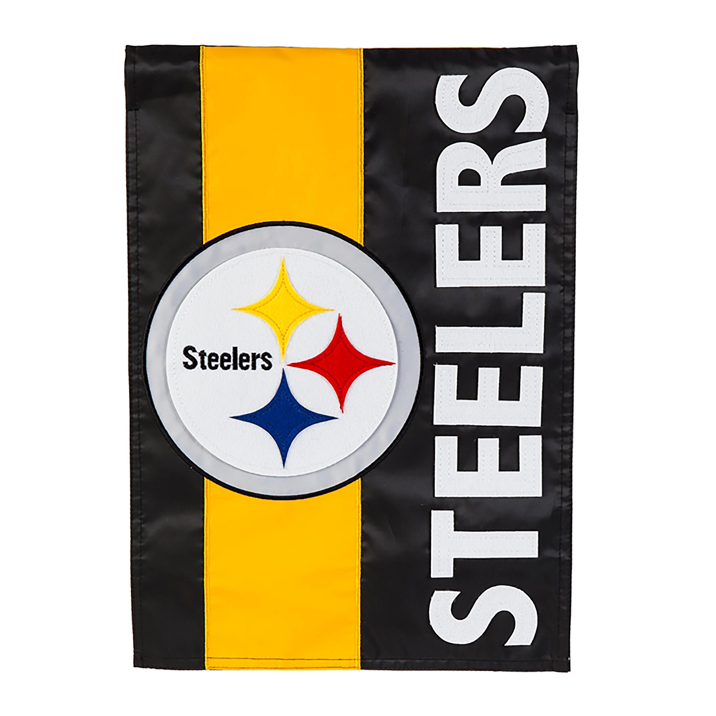 Double-Sided Embellished NFL Team Pride Applique House Flag, Pittsburgh Steelers