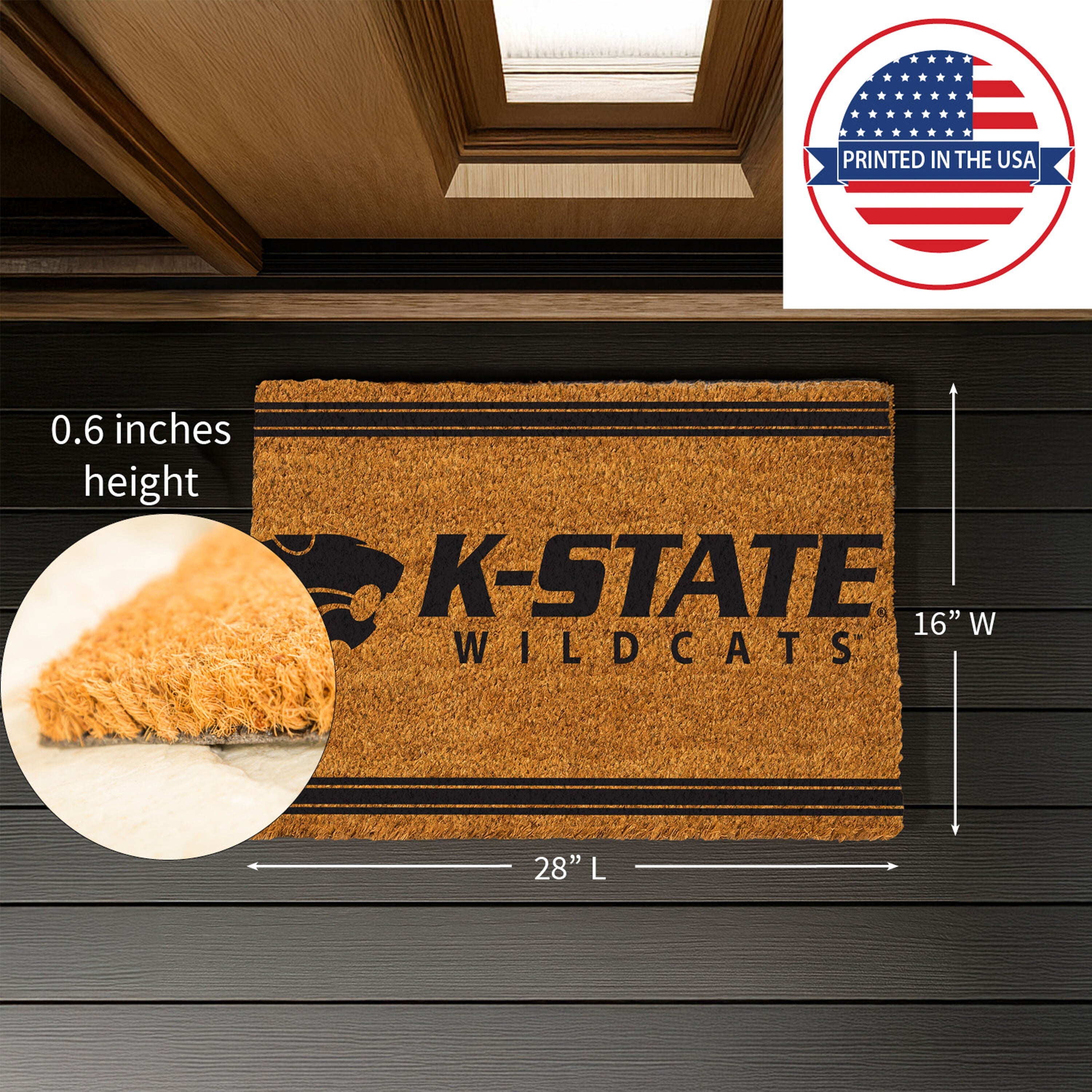 Kansas State University, Coir Mat 1C - Sports Gifts, Sports Memorabilia, Sports Collectibles, Fan Shop